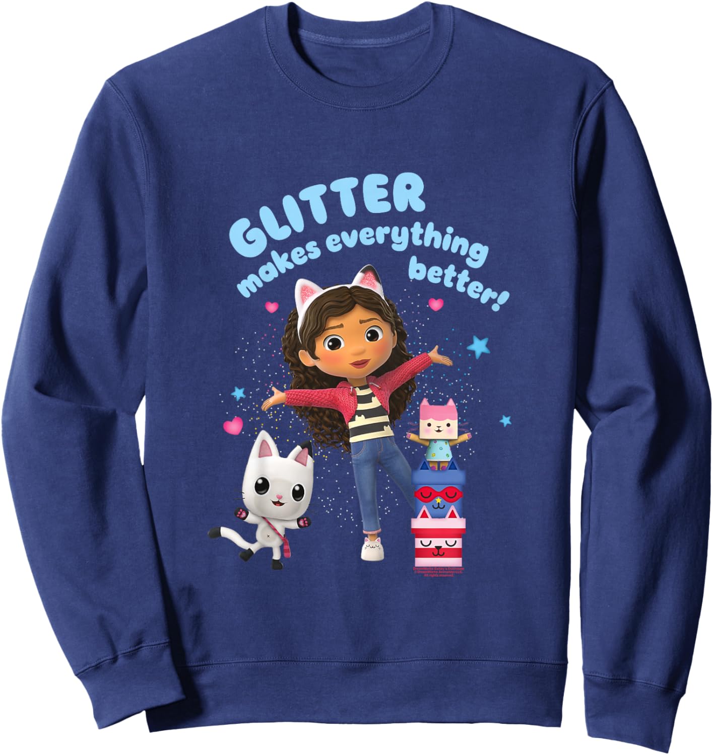 Gabby's Dollhouse Glitter Makes Everything Better Youth Sweatshirt - Sweatshirt | Navy