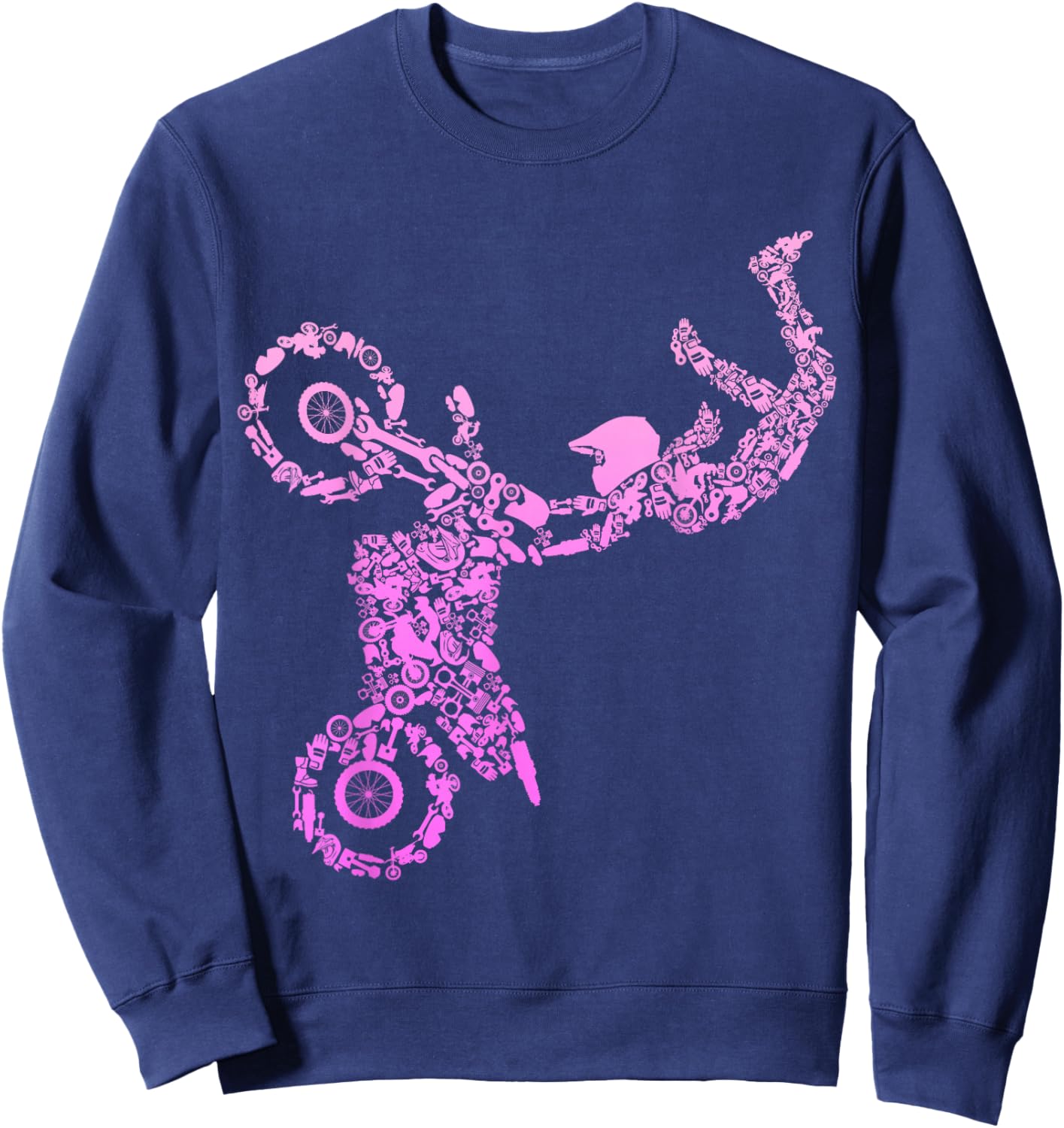 Dirt Bike Rider Motocross Enduro Dirt Biking Women Girls Sweatshirt - Sweatshirt | Navy