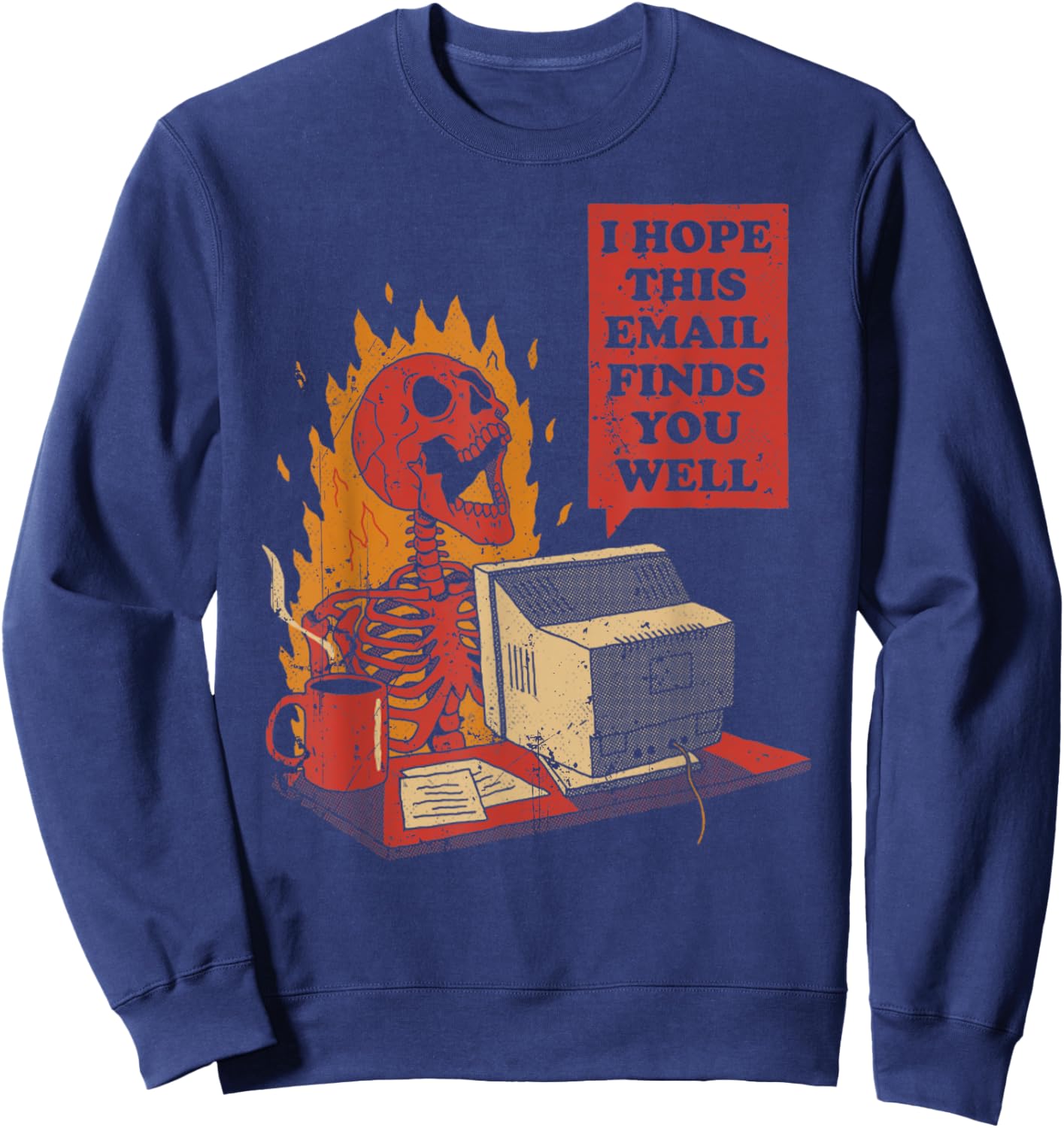 Vintage You Got Mail - You Have One Unread Message Sweatshirt - Sweatshirt | Navy