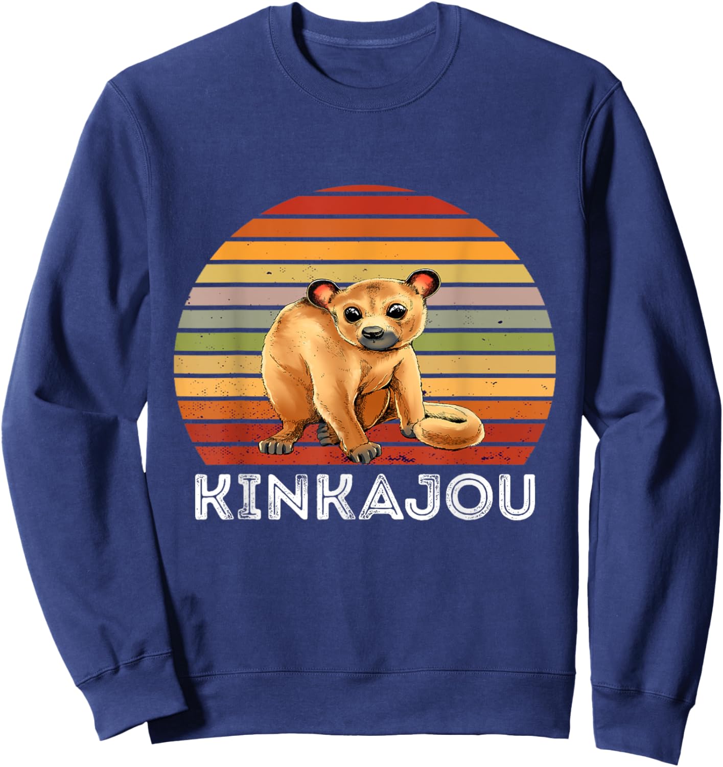 Kinkajou Retro Vintage Prehensile Animal Night Walker Sweatshirt - Sweatshirt | Navy