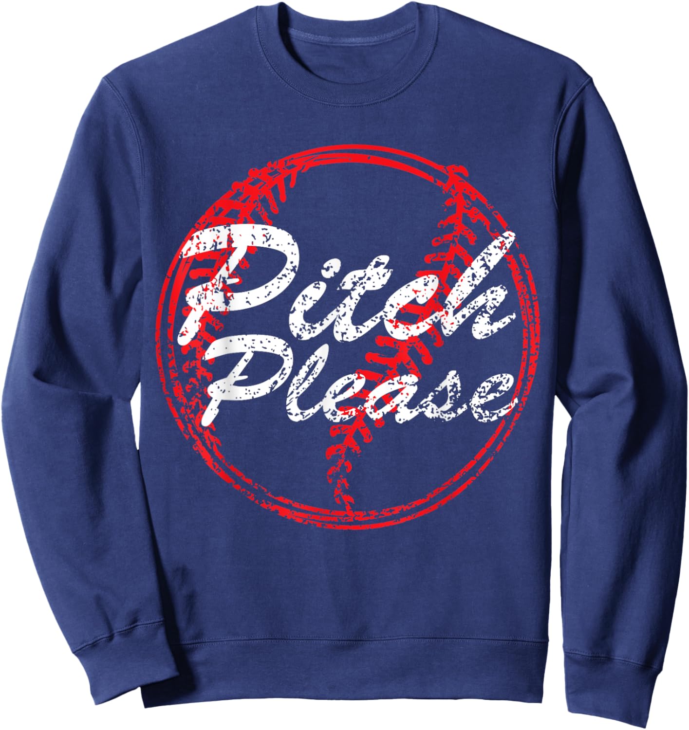 Pitch Please Baseball Mom , Baseball lovers, Cute Baseba Sweatshirt - Sweatshirt | Navy