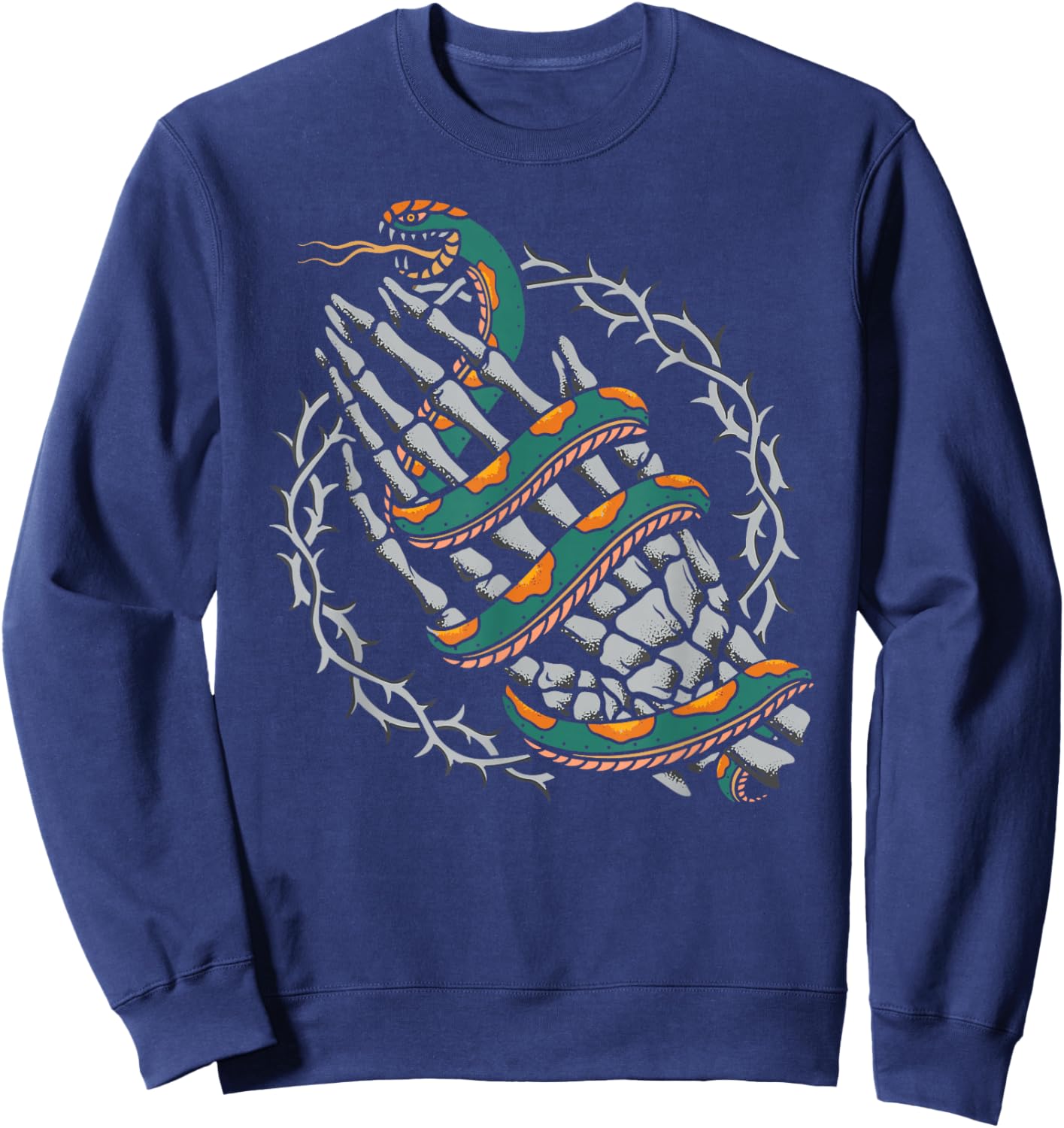 Praying Hands Old School Inked American Traditional Tattoo Sweatshirt - Sweatshirt | Navy