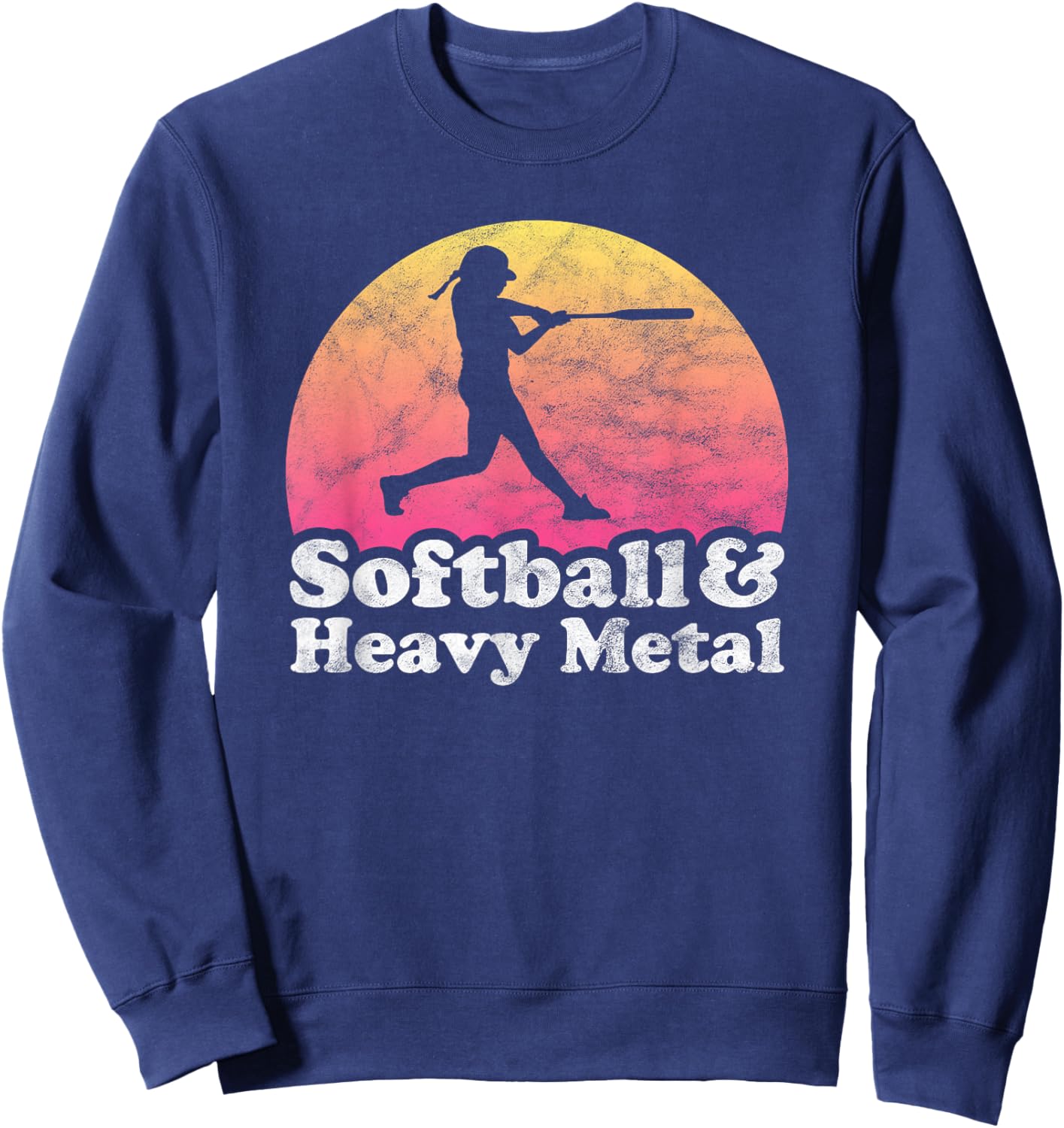 Softball and Heavy Metal Women or Girls Sweatshirt - Sweatshirt | Navy