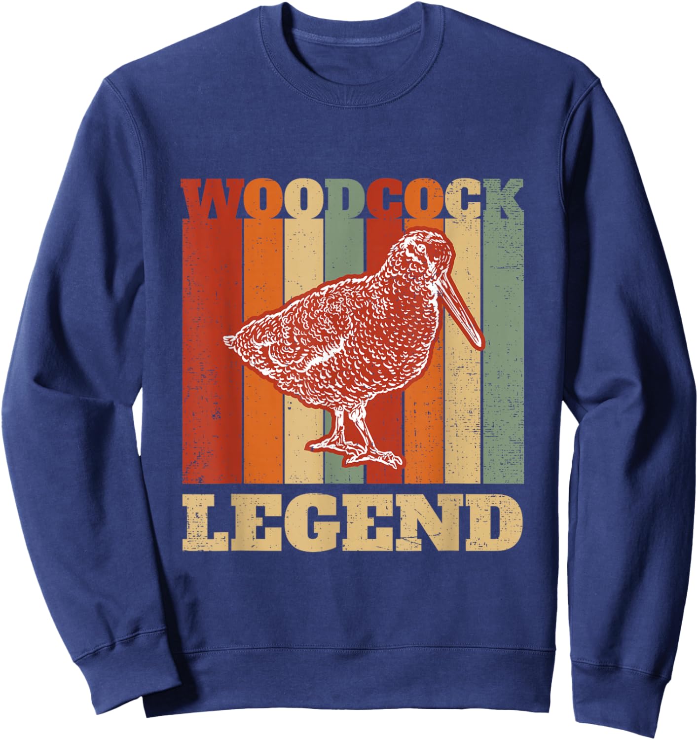 Woodcock Legend Vintage Retro Woodcock Bird Timberdoodle Sweatshirt - Sweatshirt | Navy