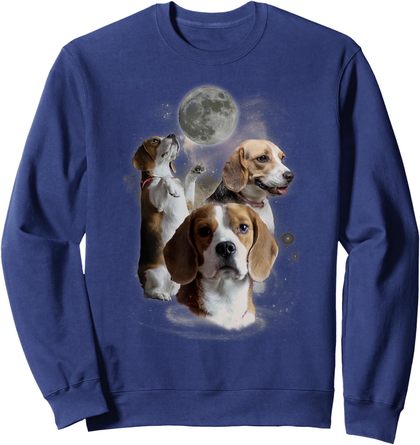 Howling at the Moon Shirt - Funny Beagle Shirt - Beagle Sweatshirt - Sweatshirt | Navy