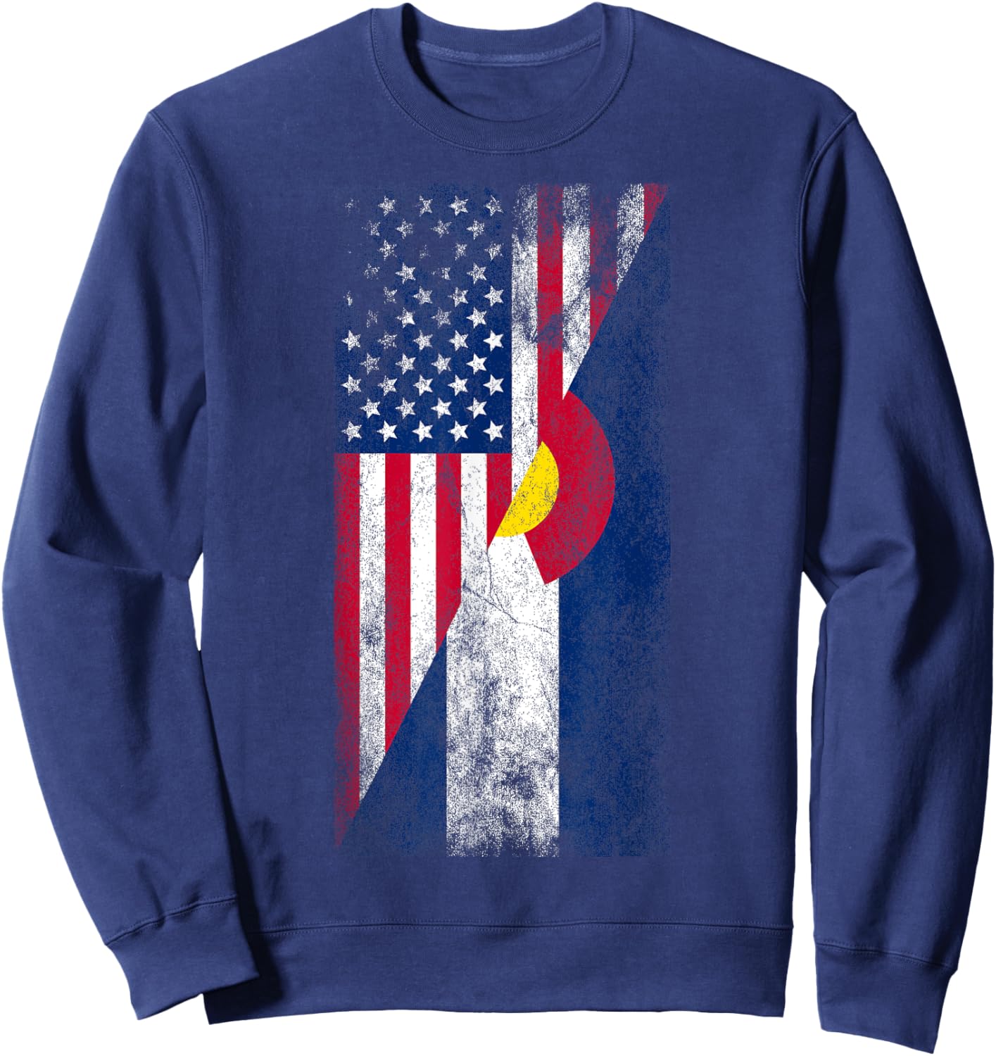 USA & Colorado Flags - American Coloradan Sweatshirt - Sweatshirt | Navy