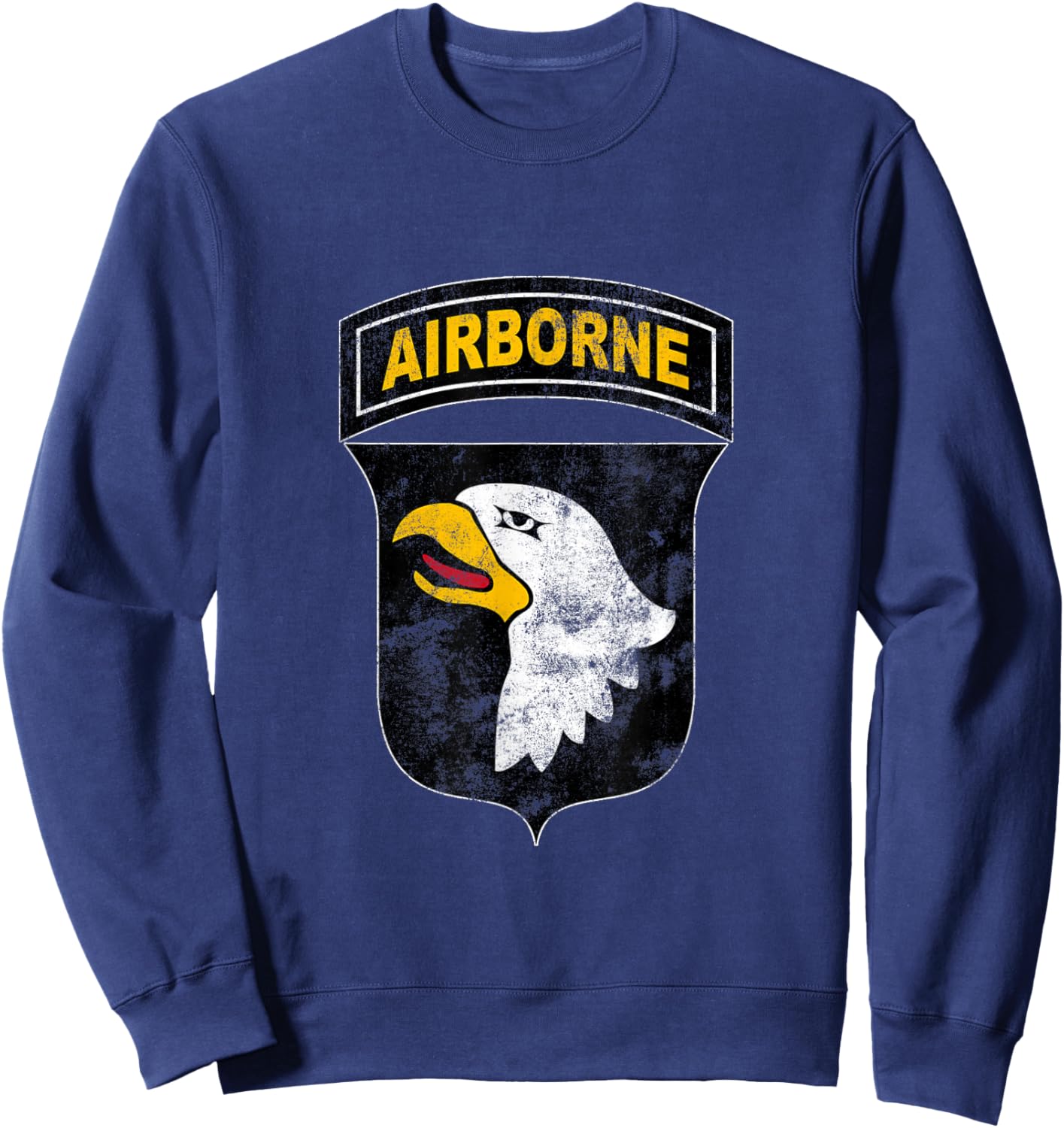 U.S Army 101st Airborne Division Paratrooper Veteran Flag Sweatshirt - Sweatshirt | Navy