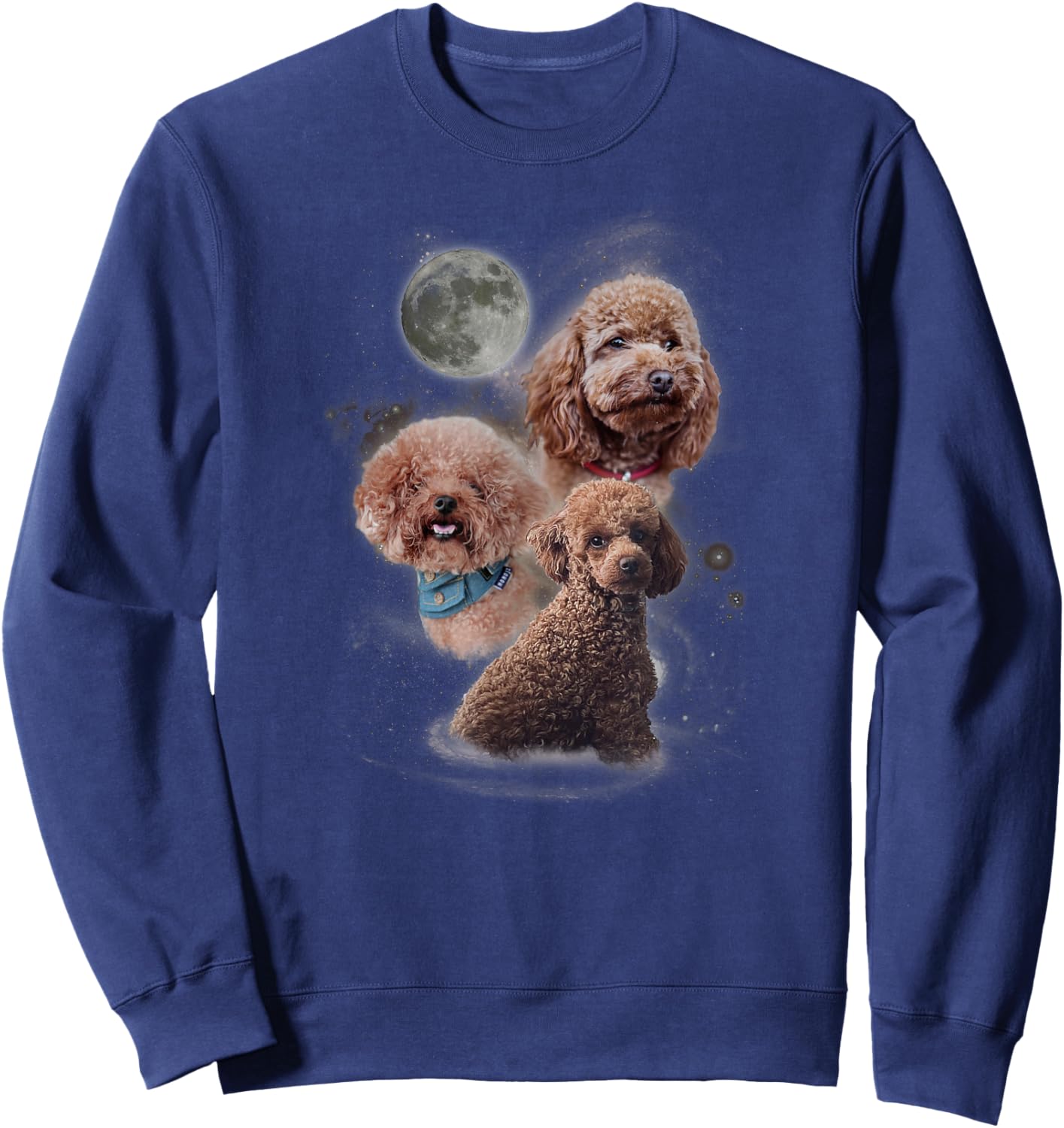 Howling at the Moon Shirt - Funny Poodle Shirt - Poodle Sweatshirt - Sweatshirt | Navy