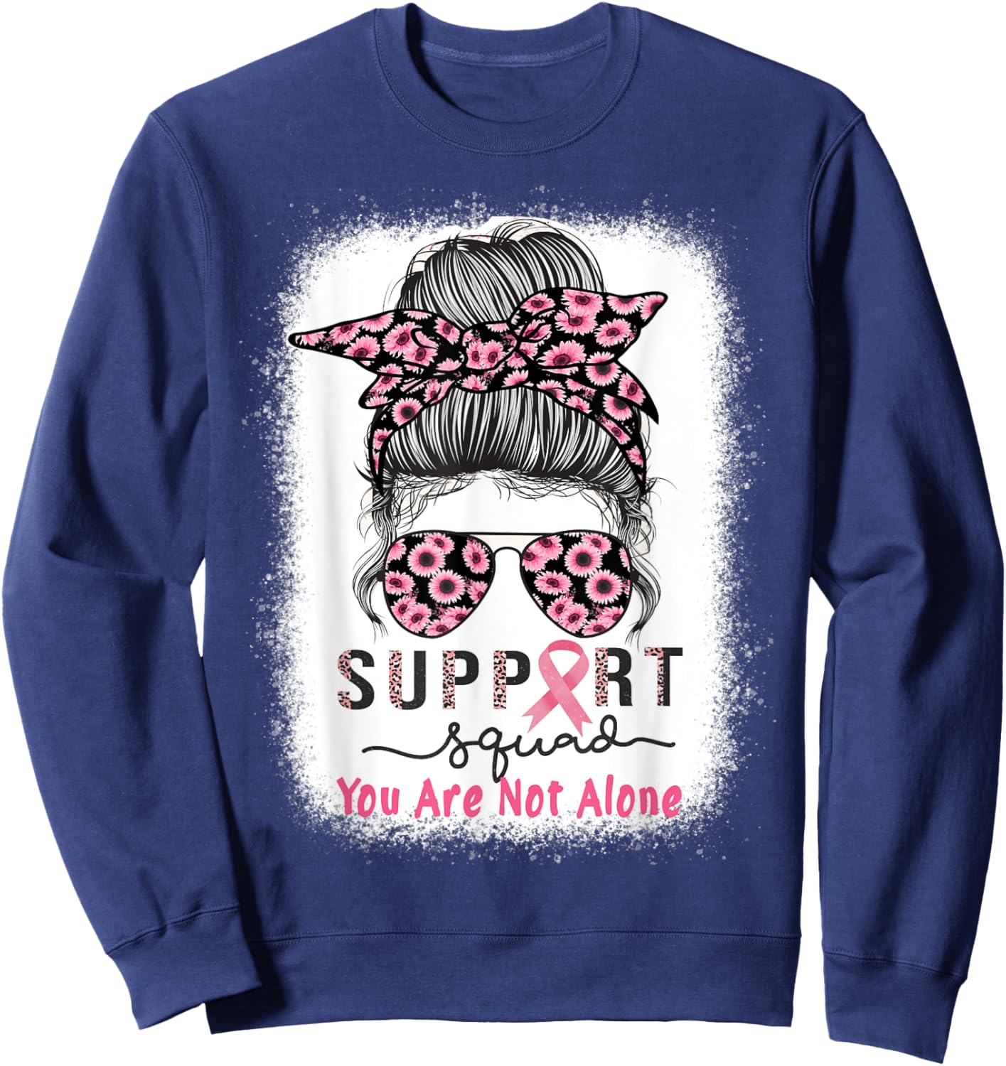 Breast Cancer Warrior Support Squad Breast Cancer Awareness Sweatshirt - Sweatshirt | Navy