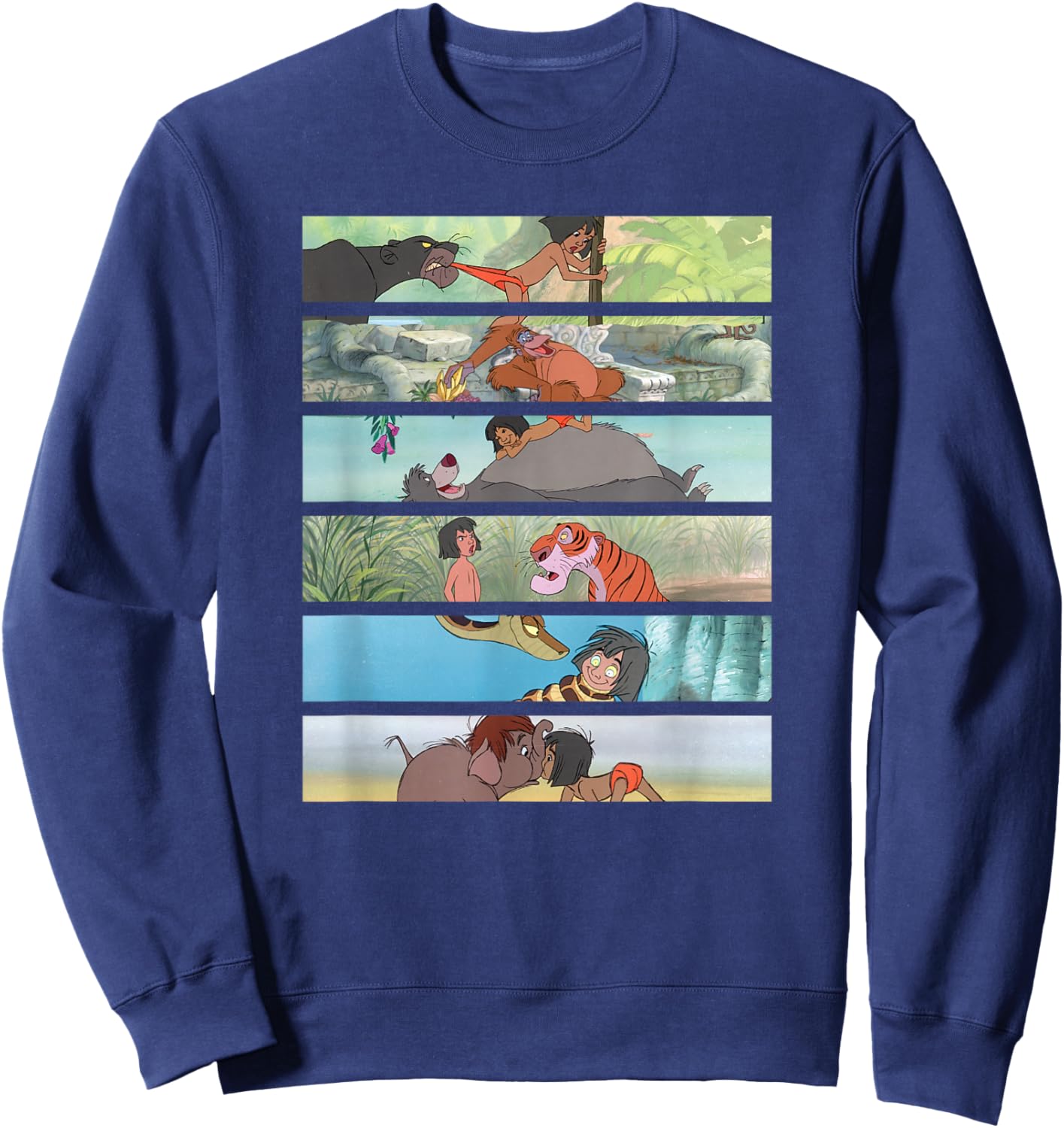 Disney The Jungle Book Favorite Scenes Panel Stack Sweatshirt - Sweatshirt | Navy
