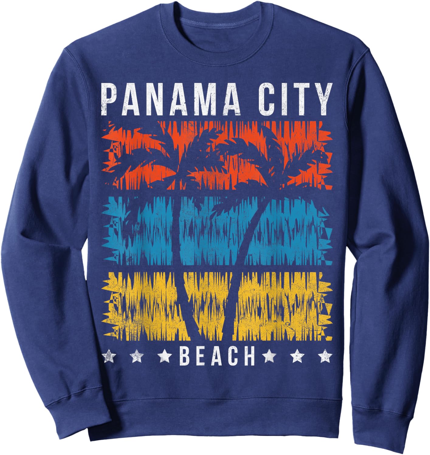 Panama City Beach Family Summer Vacation Souvenir Retro Sweatshirt - Sweatshirt | Navy