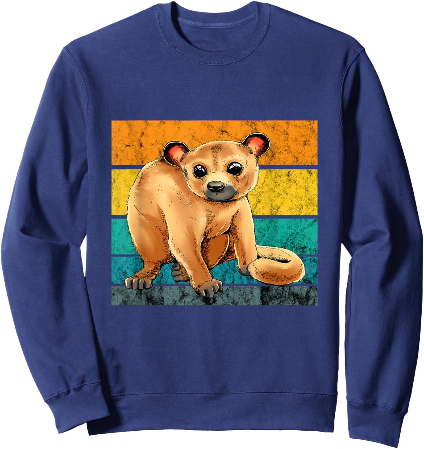 Kinkajou Retro Vintage Honey Bear Animal Kinkajou Lover Sweatshirt - Sweatshirt | Navy