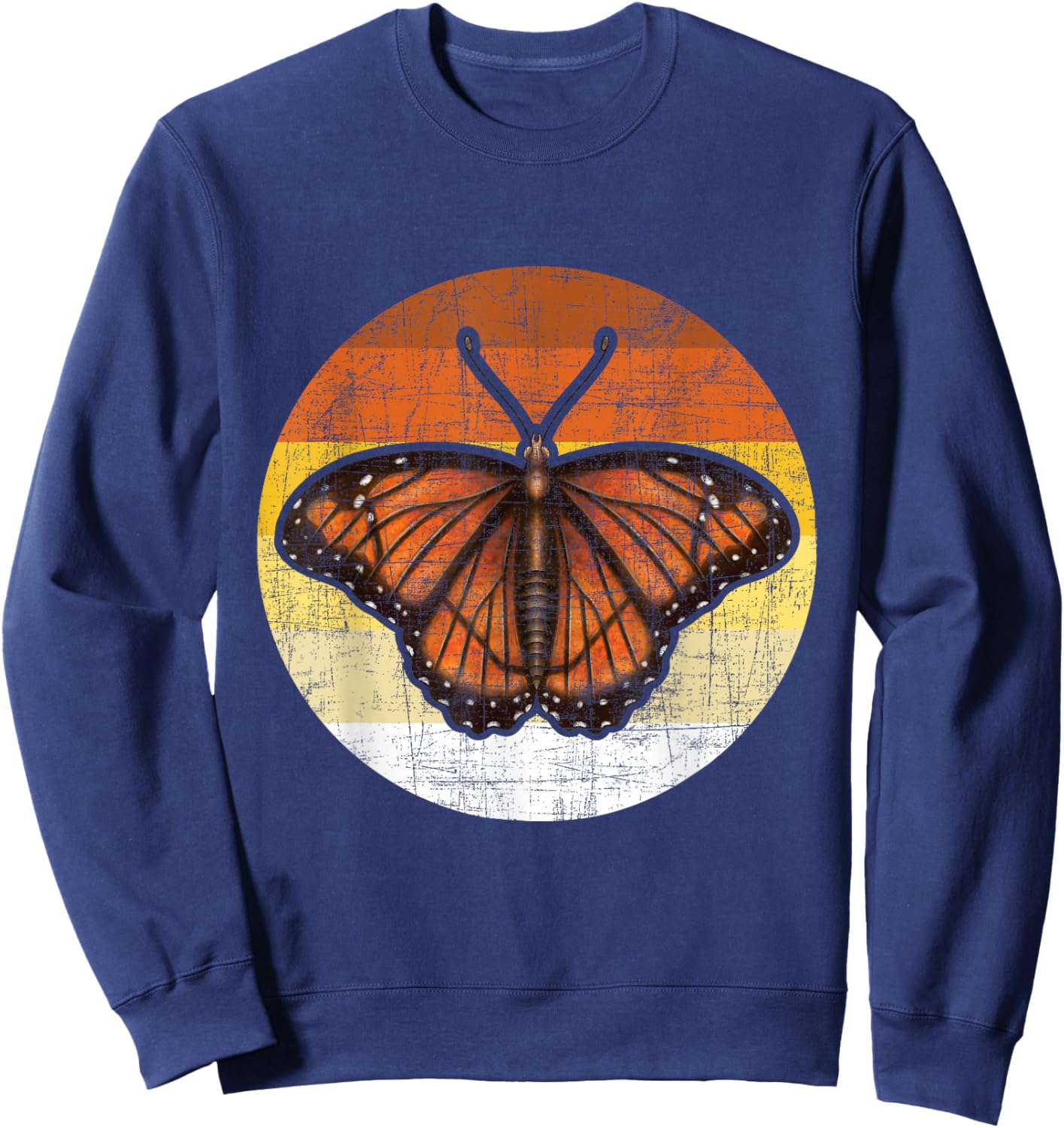 Retro Butterfly Lover - Gardener Butterflies Entomologist Sweatshirt - Sweatshirt | Navy