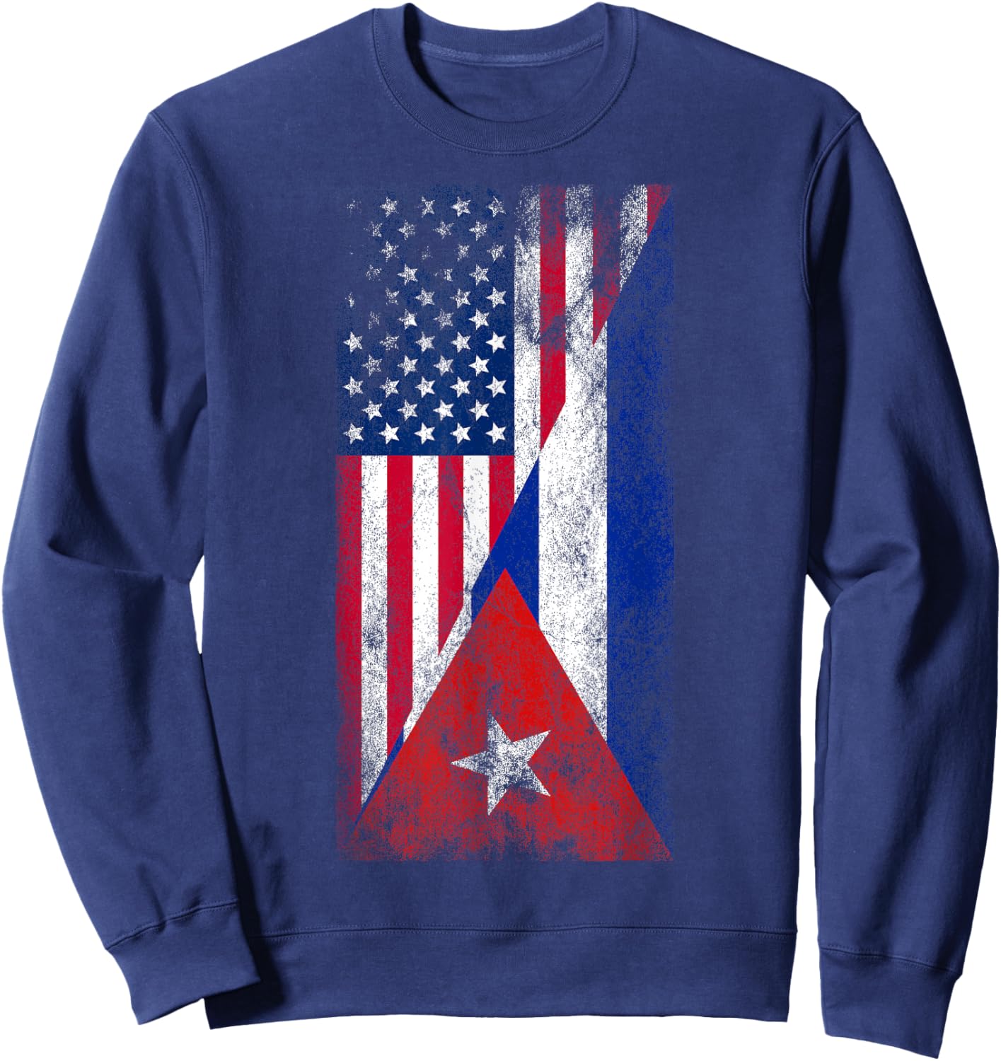 USA Cuba Flags - United States of America, Cuban Sweatshirt - Sweatshirt | Navy