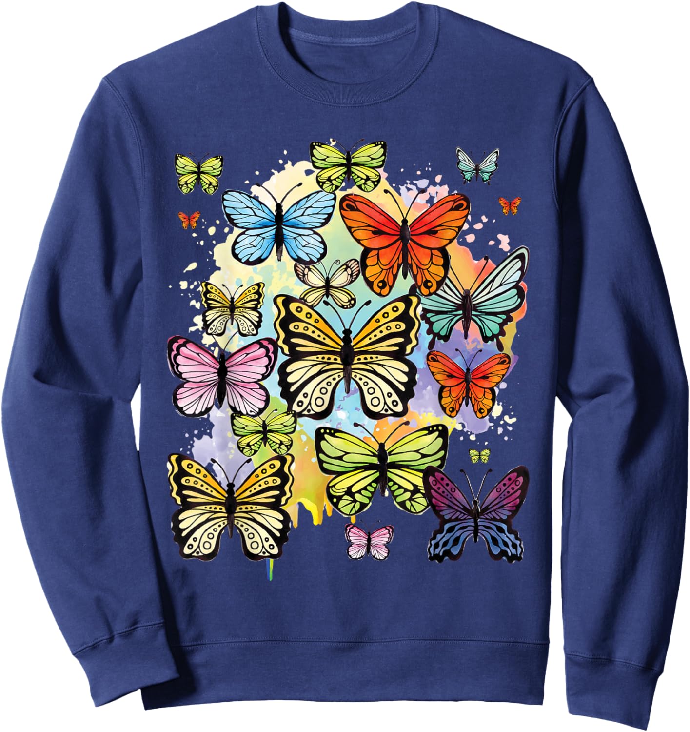 Rainbow Butterflies - Butterfly Lover Entomologist Gardener Sweatshirt - Sweatshirt | Navy
