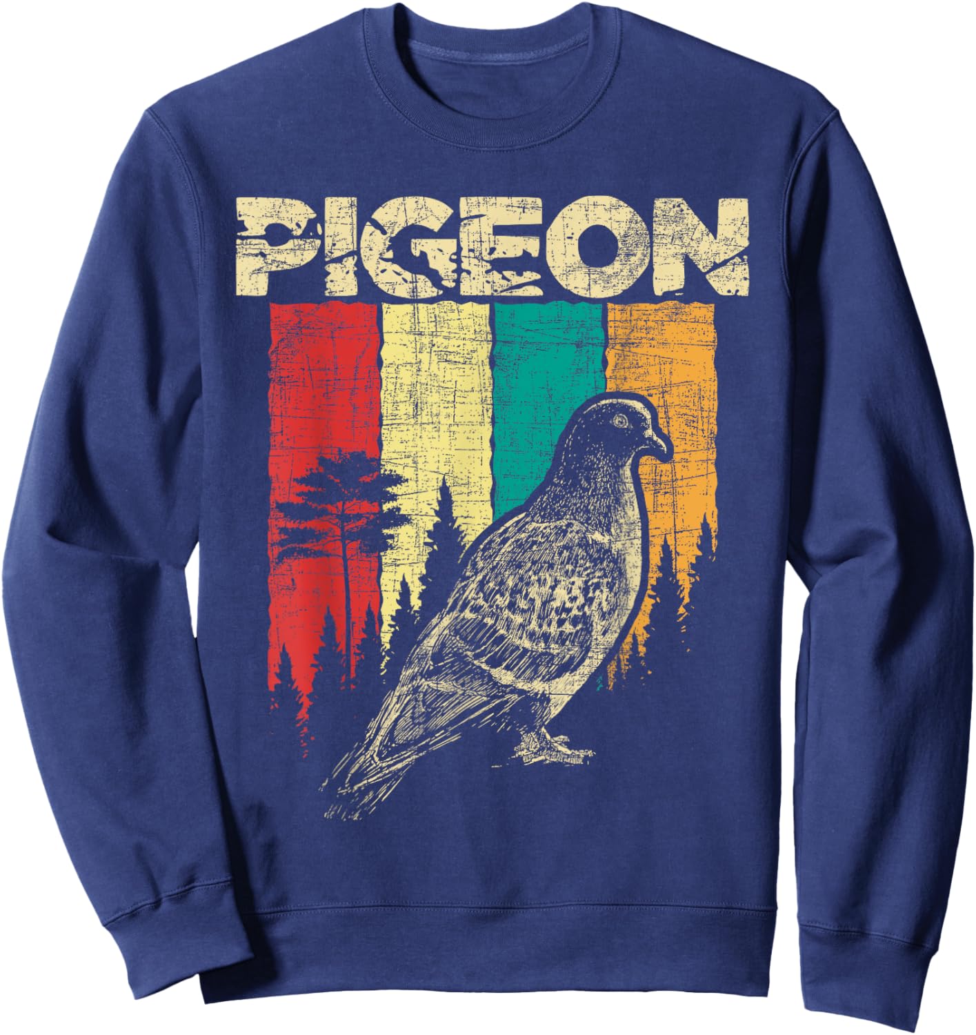 Retro Pigeon Racing - Birdwatching Bird Lover Ornithologist Sweatshirt - Sweatshirt | Navy