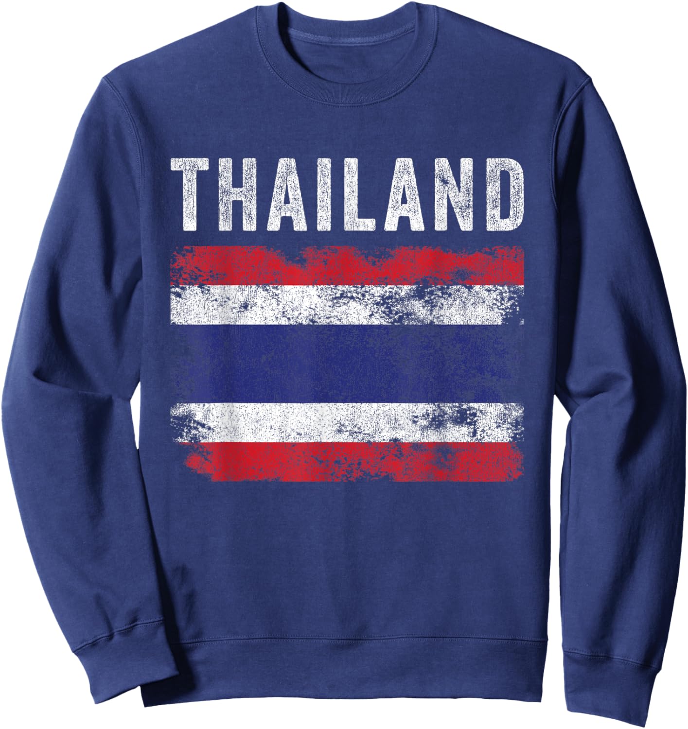 Thailand Flag Distressed - Men Women Kids - Thai Flag Sweatshirt - Sweatshirt | Navy