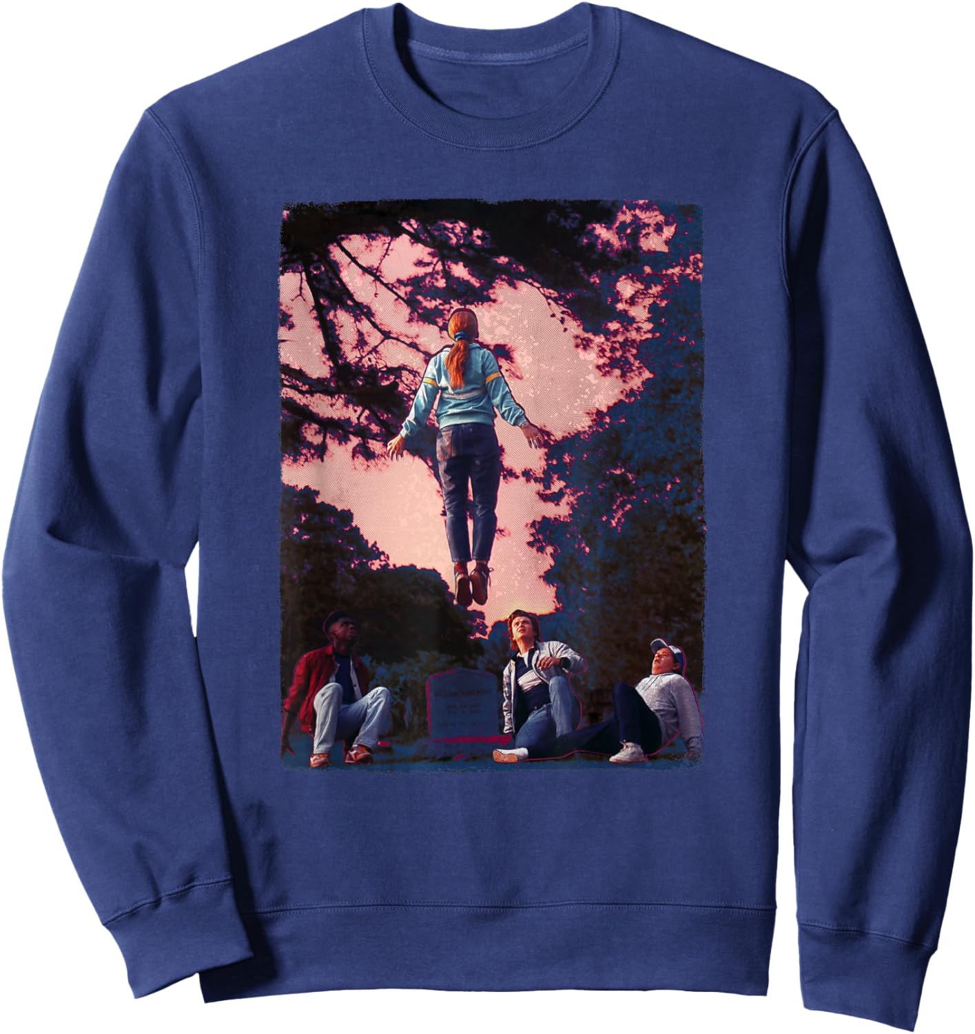 Stranger Things 4 Mad Max Floating Poster Sweatshirt - Sweatshirt | Navy