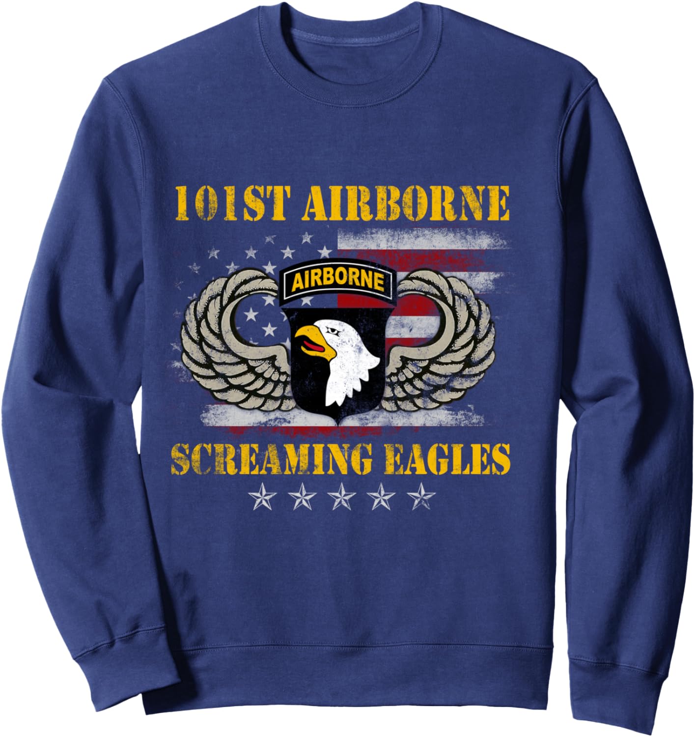 Screaming Eagle 101st Airborne Division Paratrooper Veteran Sweatshirt - Sweatshirt | Navy