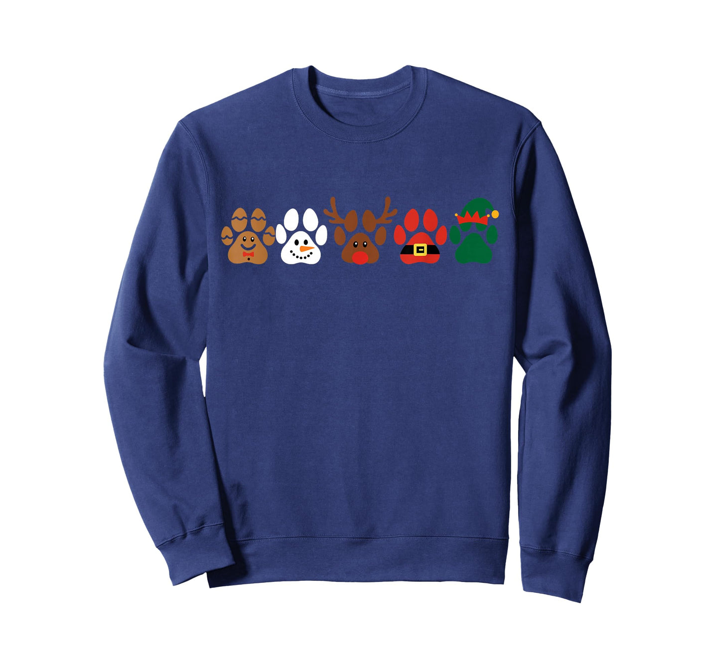 Cute Dog Paw Print Santa Elf Christmas Character Holiday T-Shirt