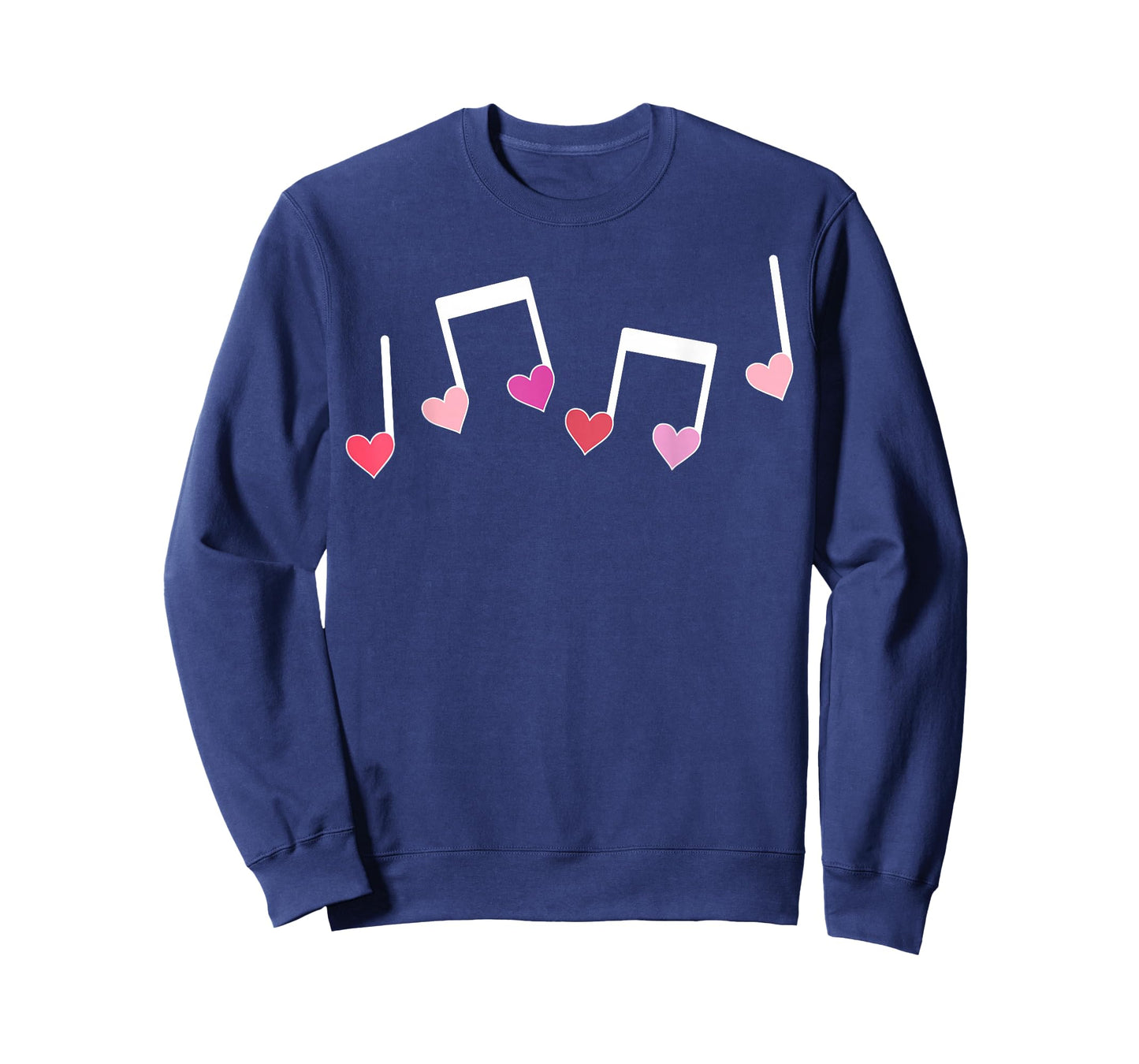 Music Notes Heart Valentines Day Musicians Music Lover Women T-Shirt