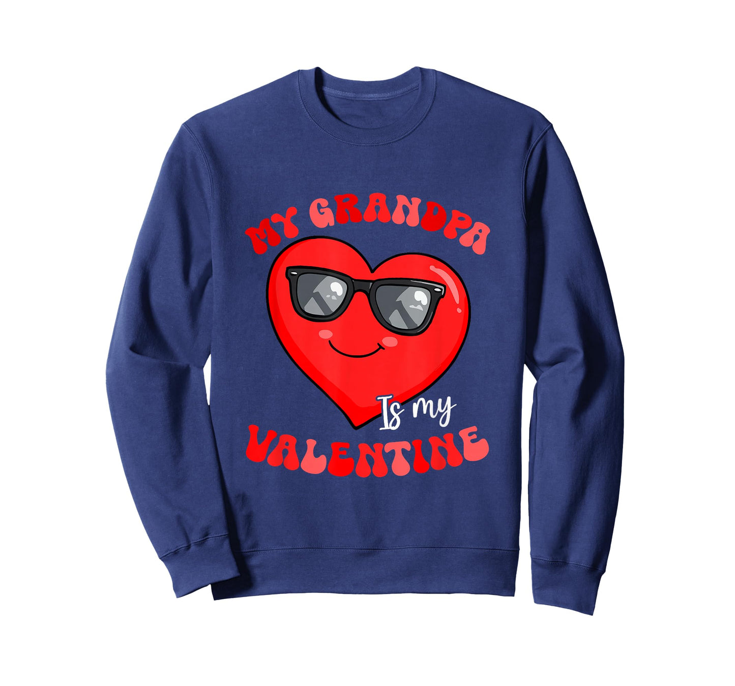 Grandpa is My Valentine Heart Sunglasses Girls Proud Family T-Shirt