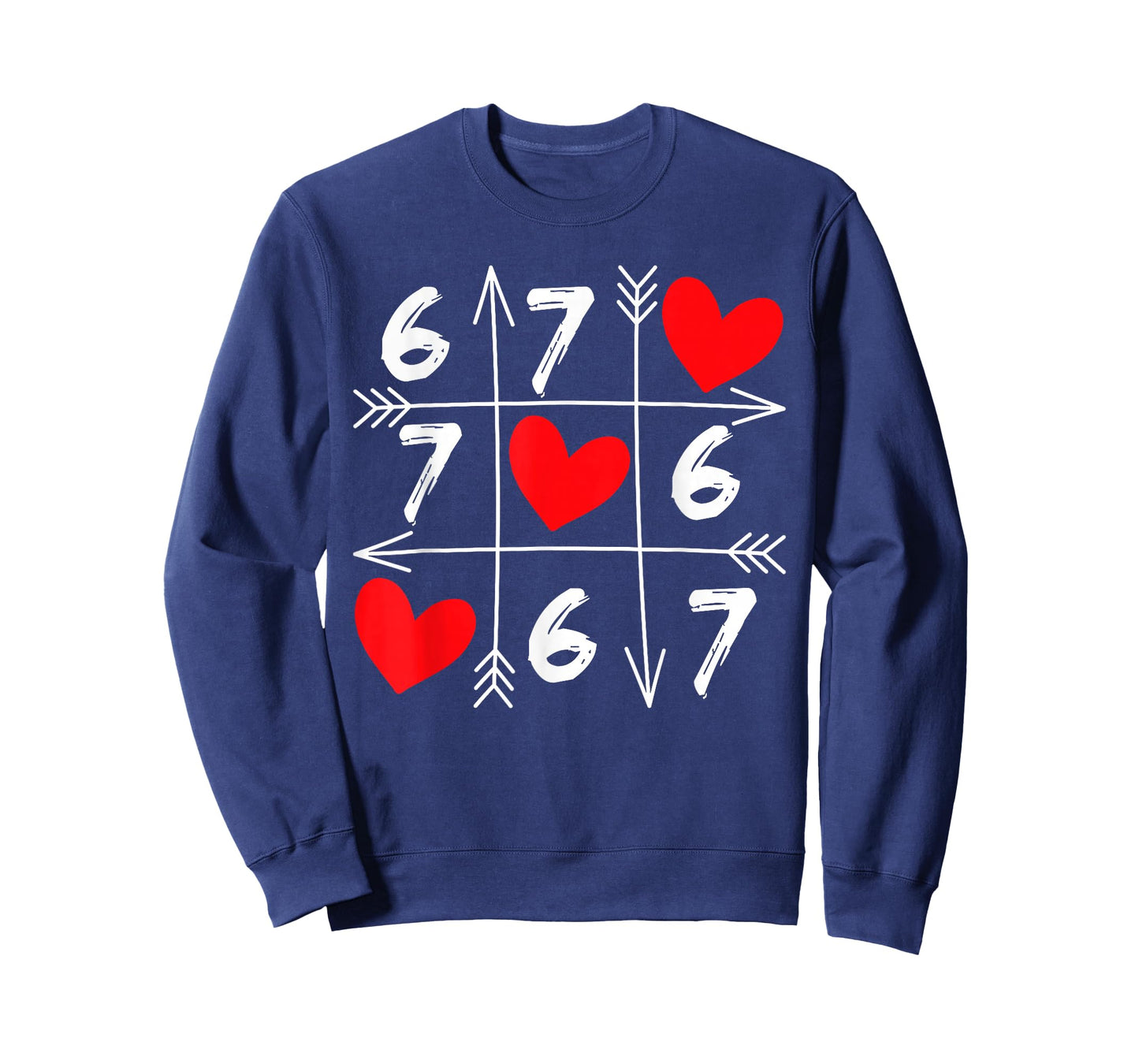 Six Seven 67 Meme 6 7 Valentines Day Heart Men Women Kids T-Shirt