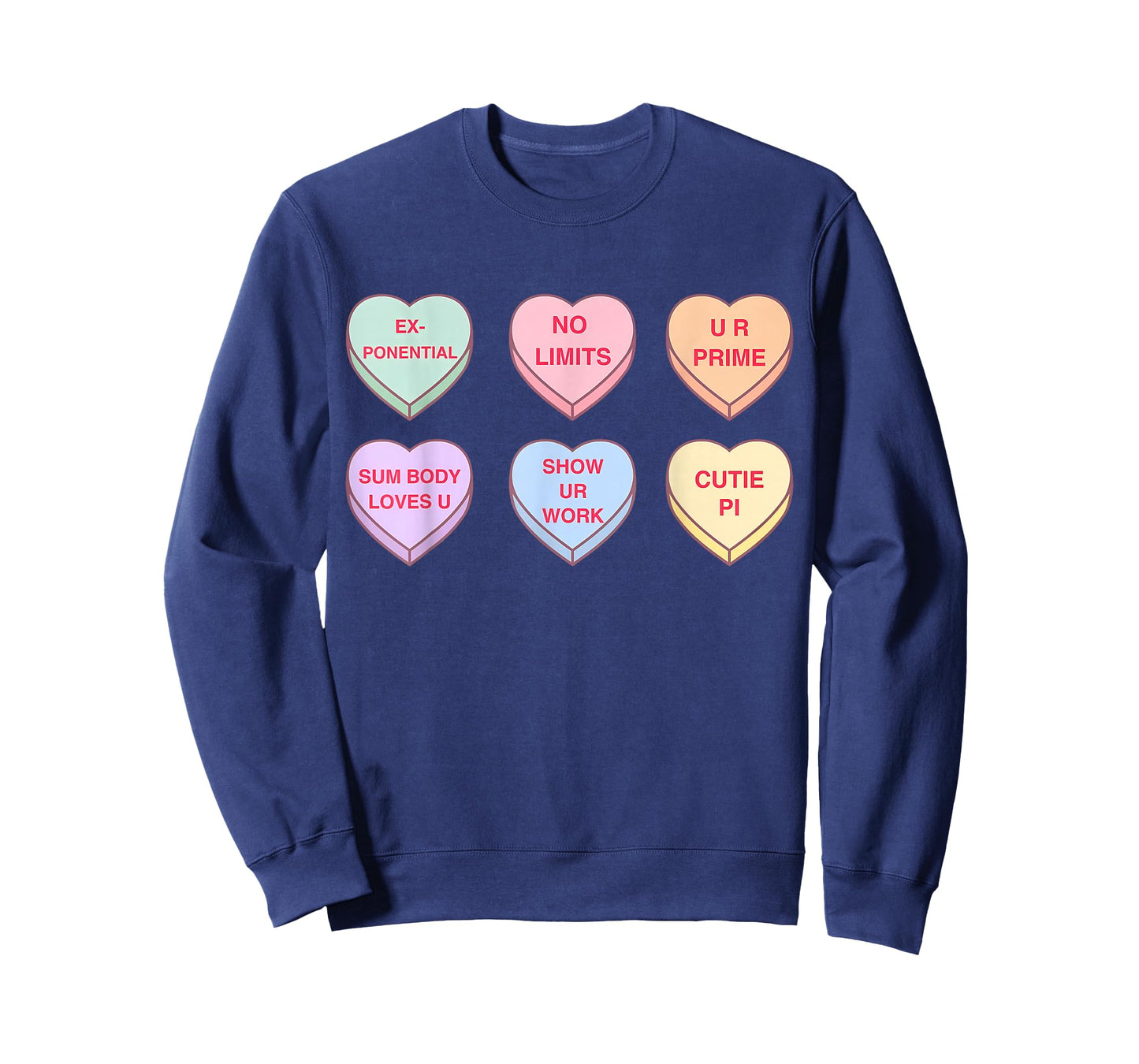 Valentine Day Math Teacher Conversation Hearts Mathematics T-Shirt