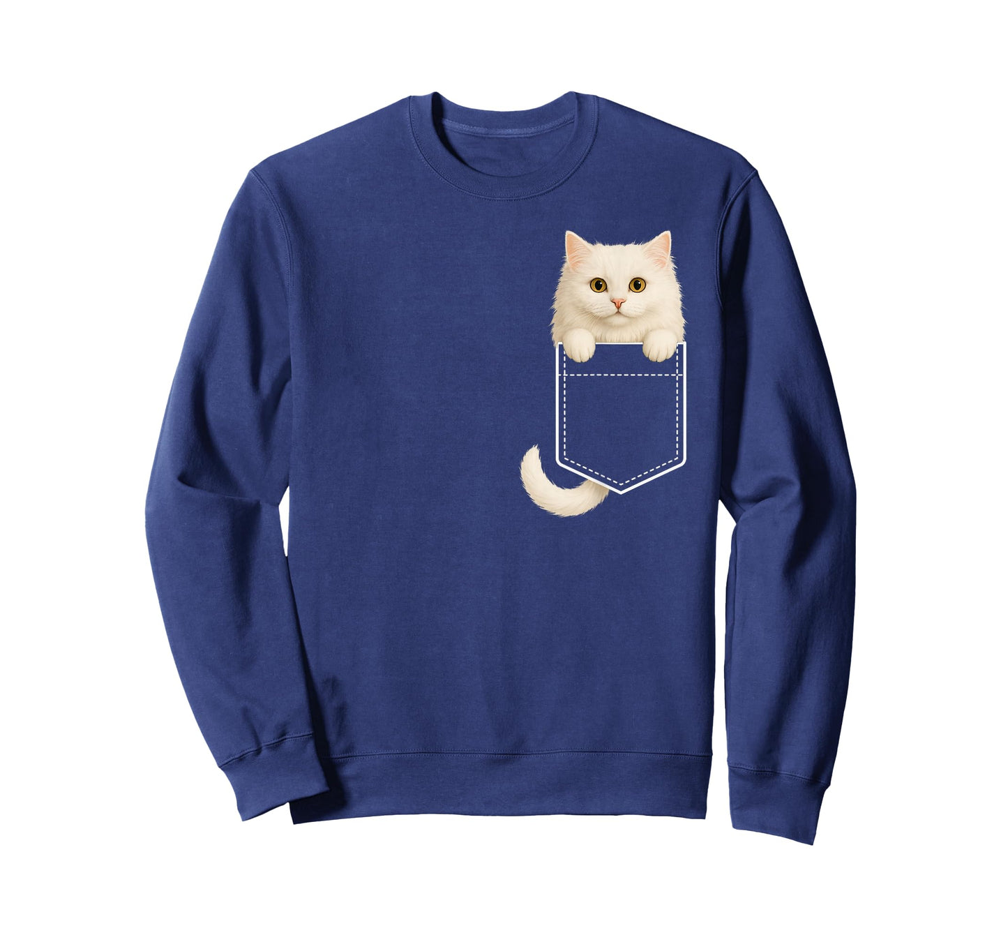Funny Fluffy White Cat Feline Lover for Women Men Adult Kids T-Shirt