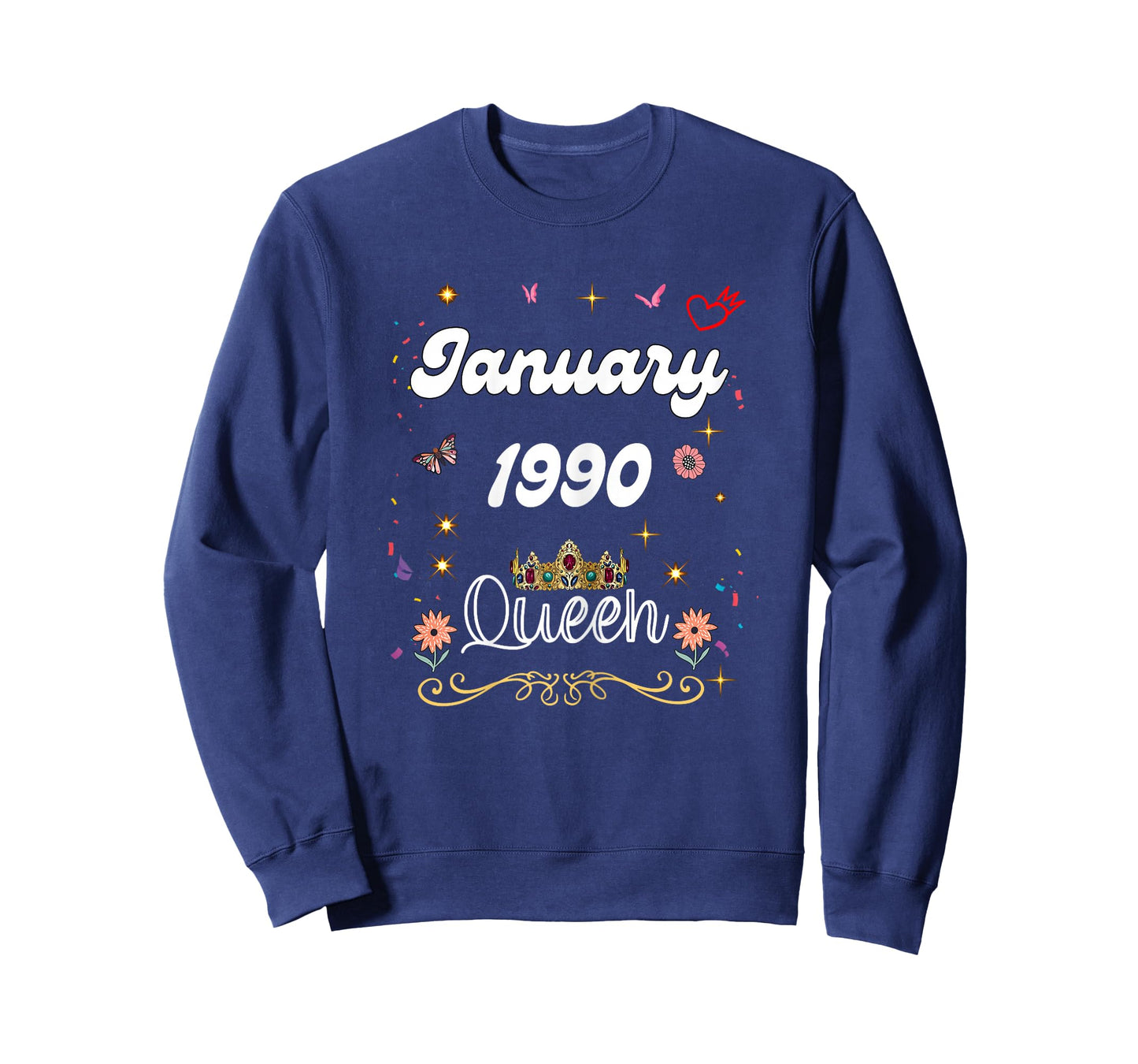 January 1990 Queen Since January 1990 Birthday Girl Women T-Shirt