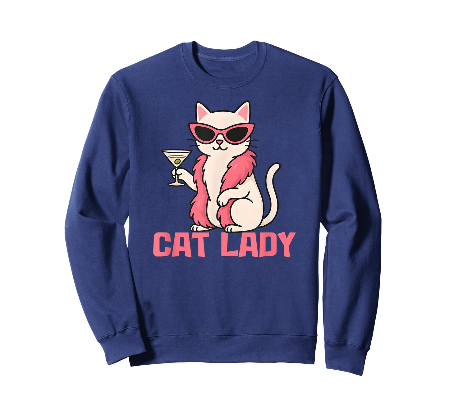 Cat Lady Design – Funny Glam-Cat with Sunglasses & Cocktail T-Shirt