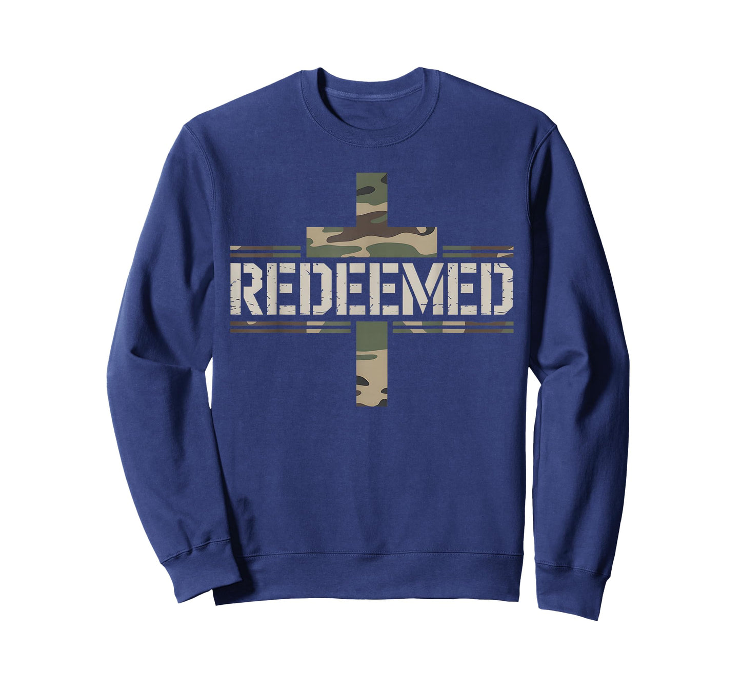 Redeemed Cross Camo American Flag Veteran Religious T-Shirt