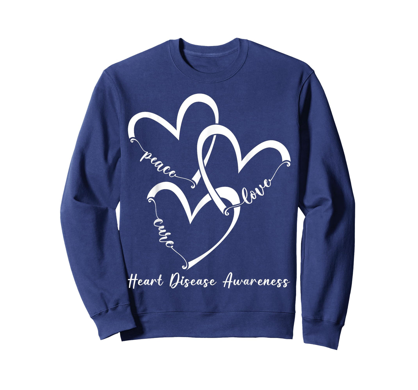 Peace Love Heart Disease Awareness Month We Go Red Men Women T-Shirt
