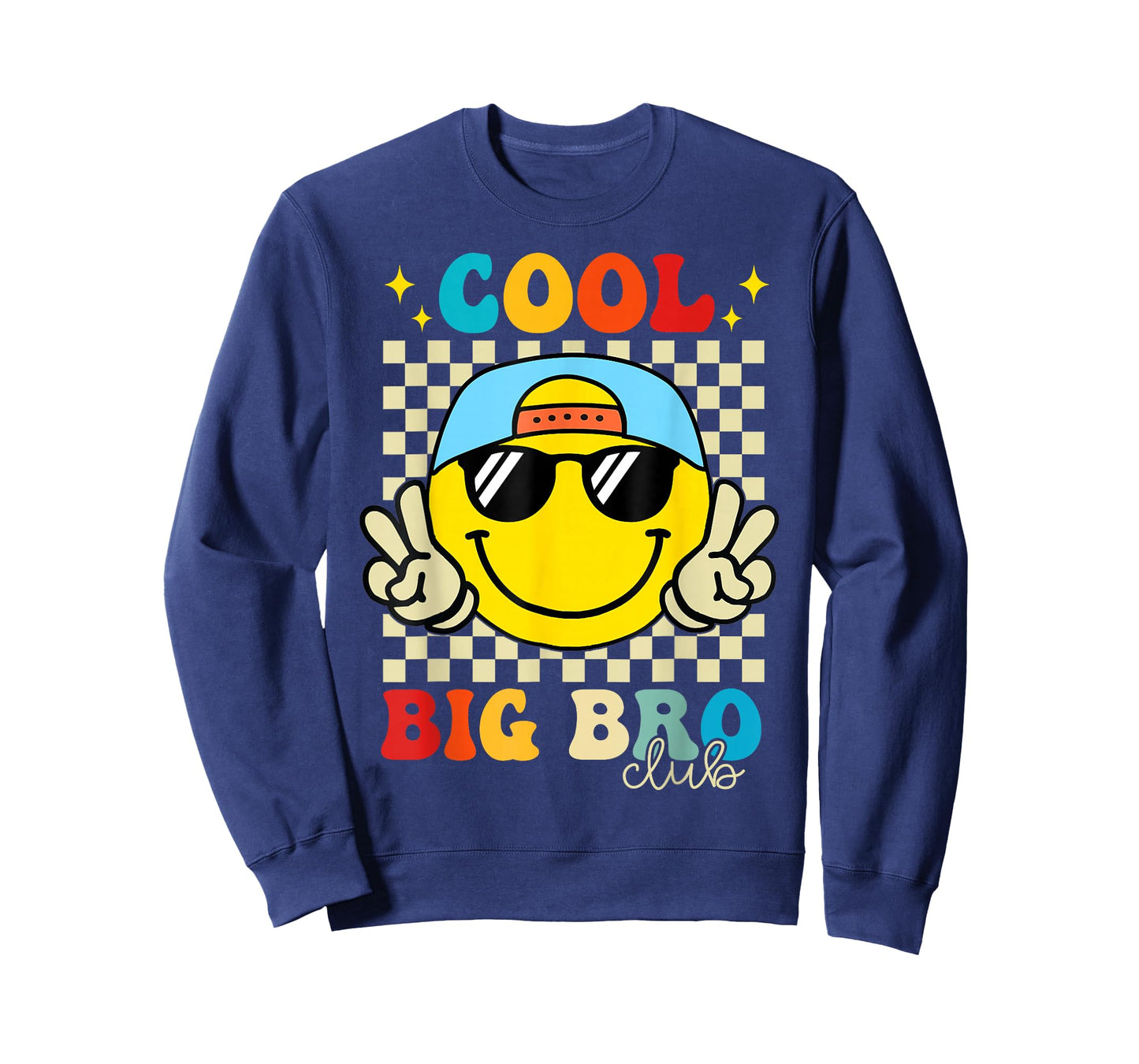 Groovy Cool Big Bro Club Retro Brother Matching Family T-Shirt