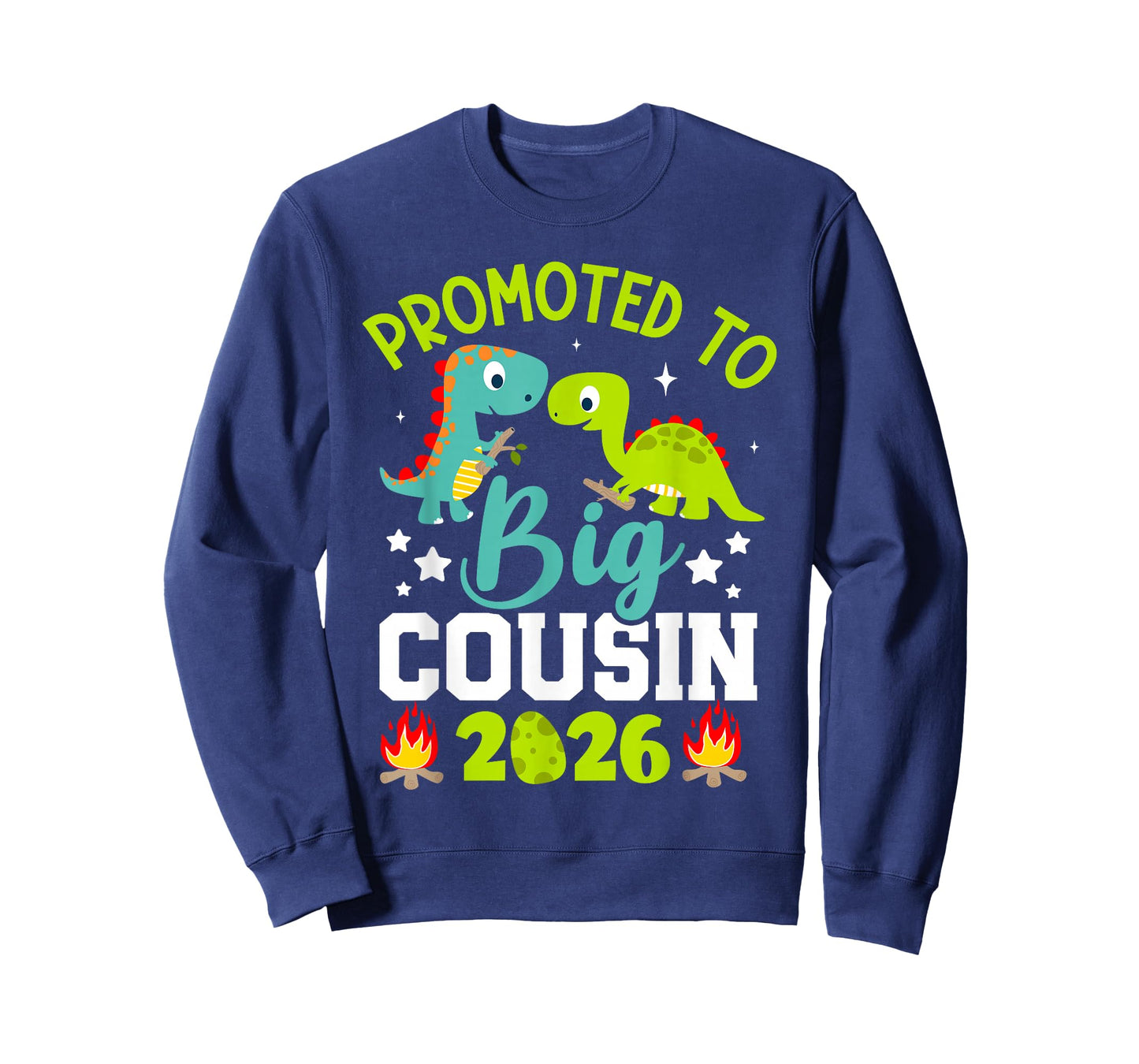 Promoted to Big Cousin 2026 with Dinosaur New Baby Shower T-Shirt