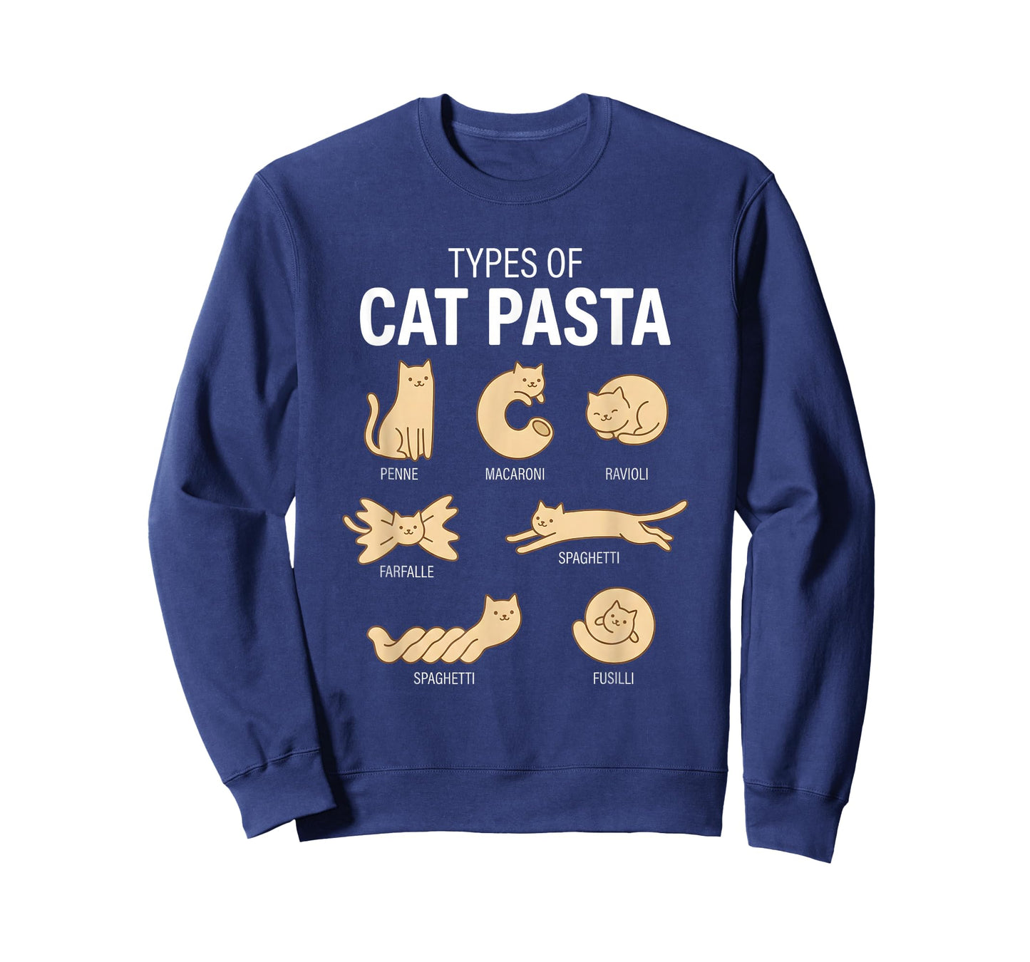 Funny Types of Cat Pasta Cute Kawaii Cat Lover Men Women T-Shirt
