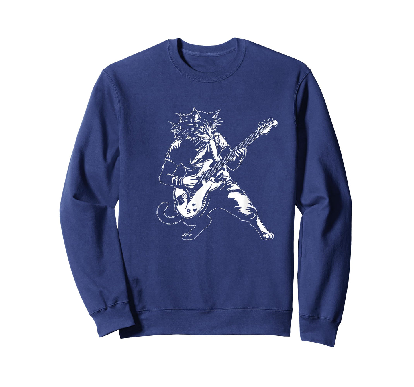 Funny Cat Playing Bass Guitar Rock Music Lover Musician T-Shirt