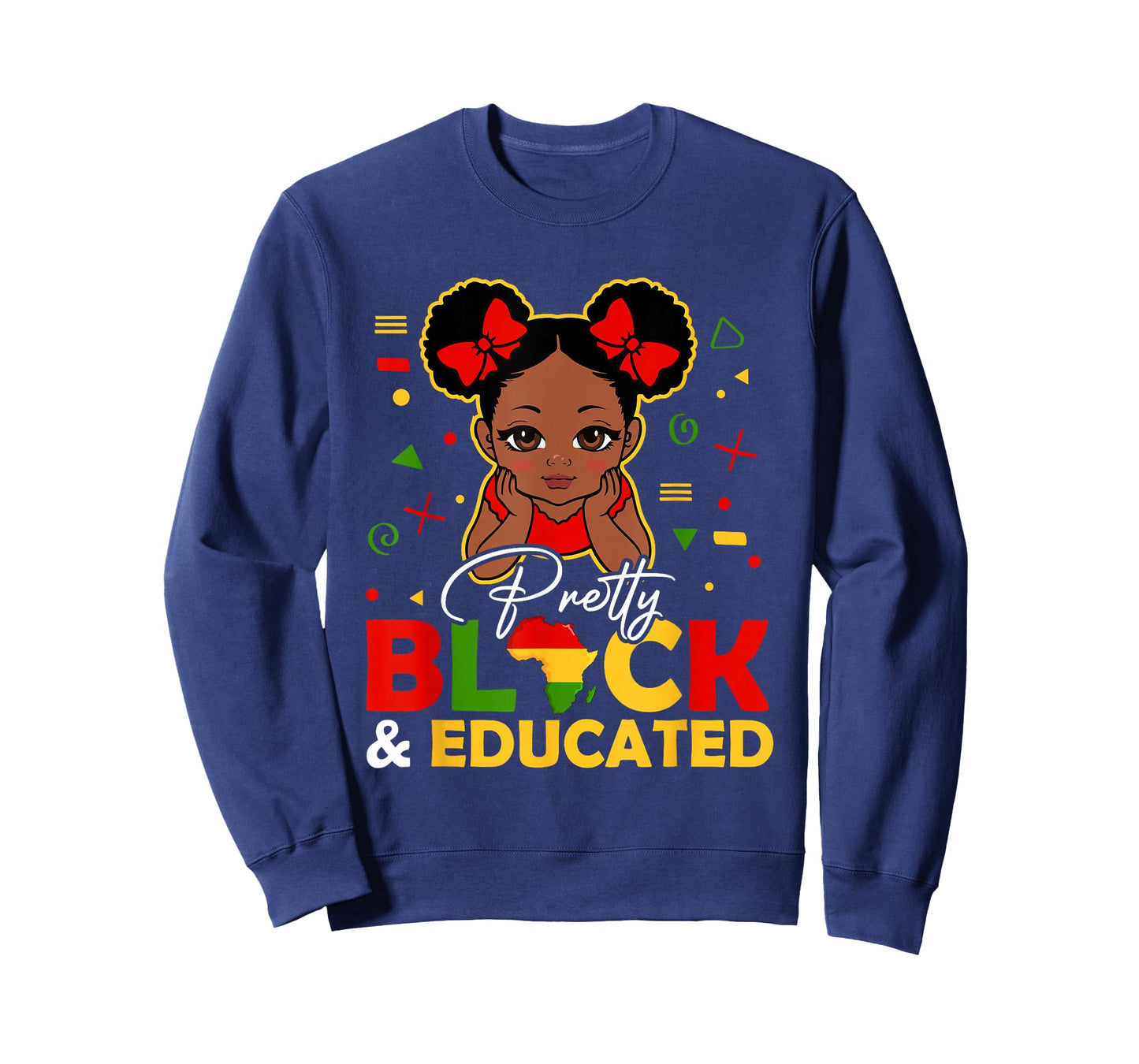 Black History Month Pretty Black and Educated Afro Girls T-Shirt