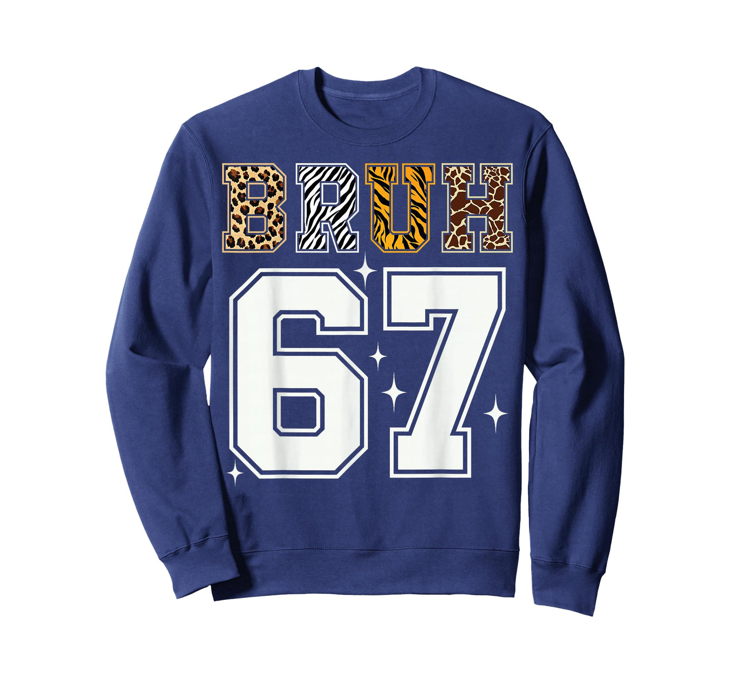 Bruh 67 Meme Tee Six Seven Kids Boys Animal Print T-Shirt