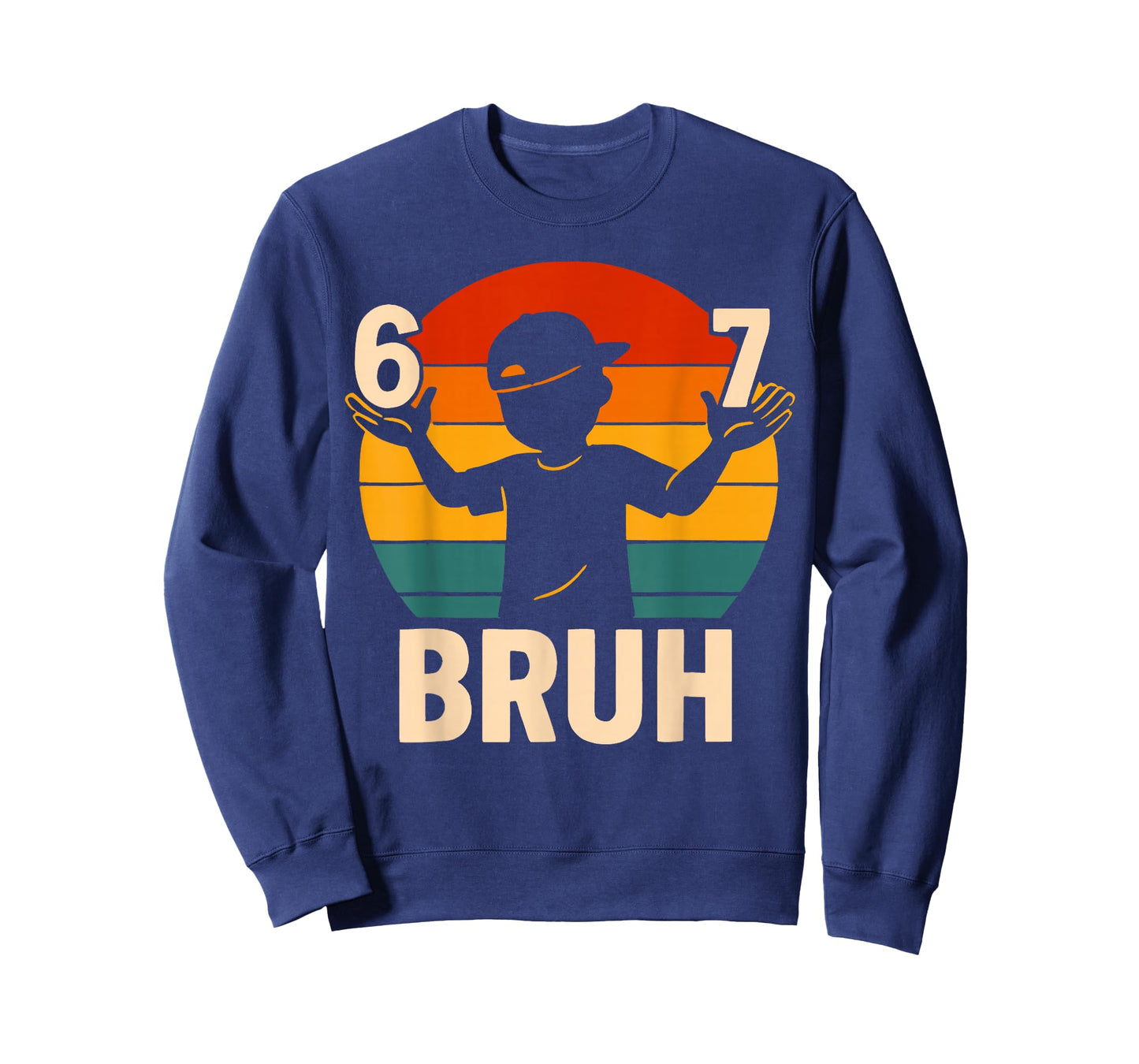 67 Bruh Retro Boy 6 7 Meme Kids Kindergarten Teen Funny 6-7 T-Shirt