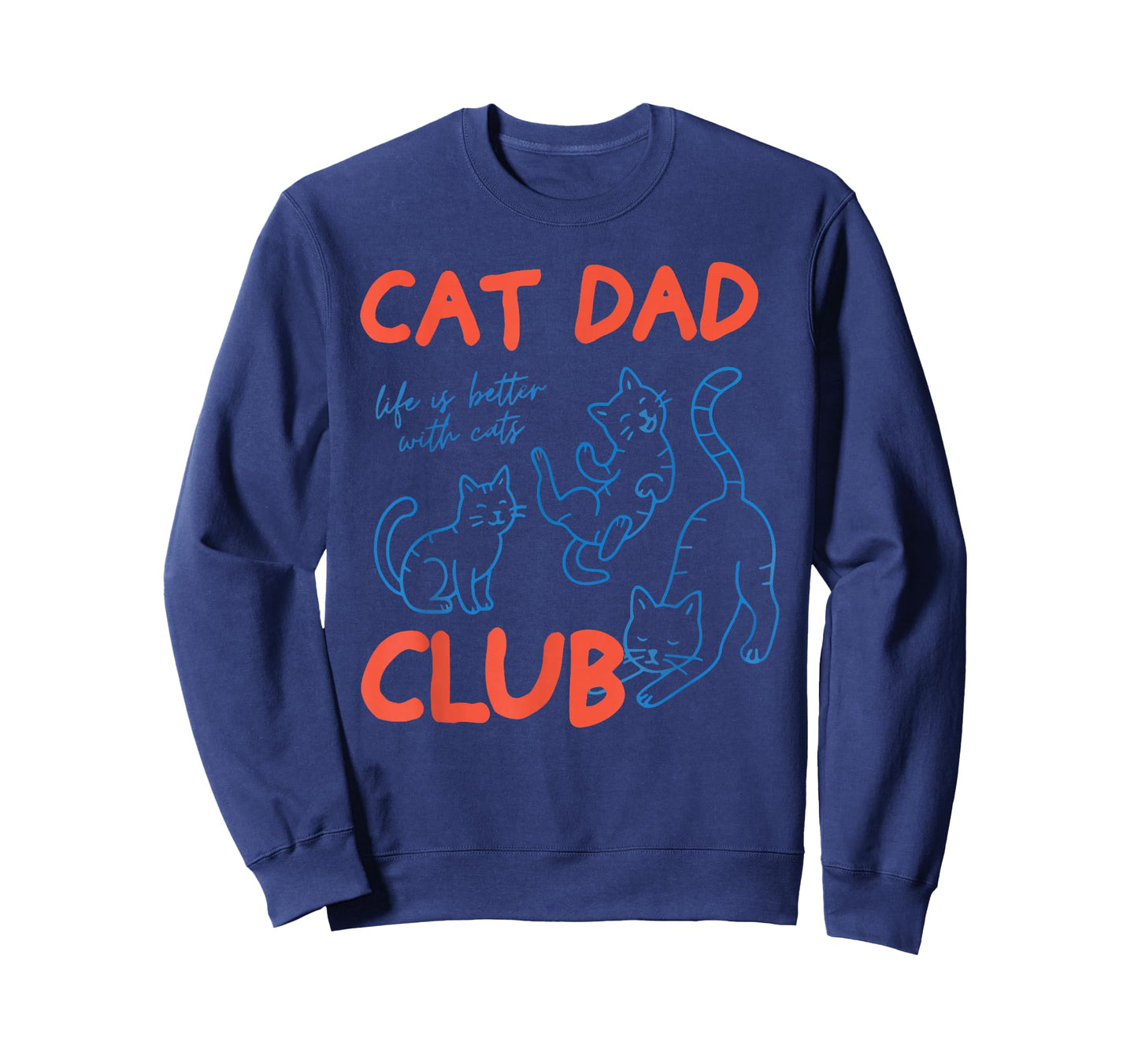 Mens Cat Dad Club Funny Cat Meme Fathers Day Cat Lover T-Shirt