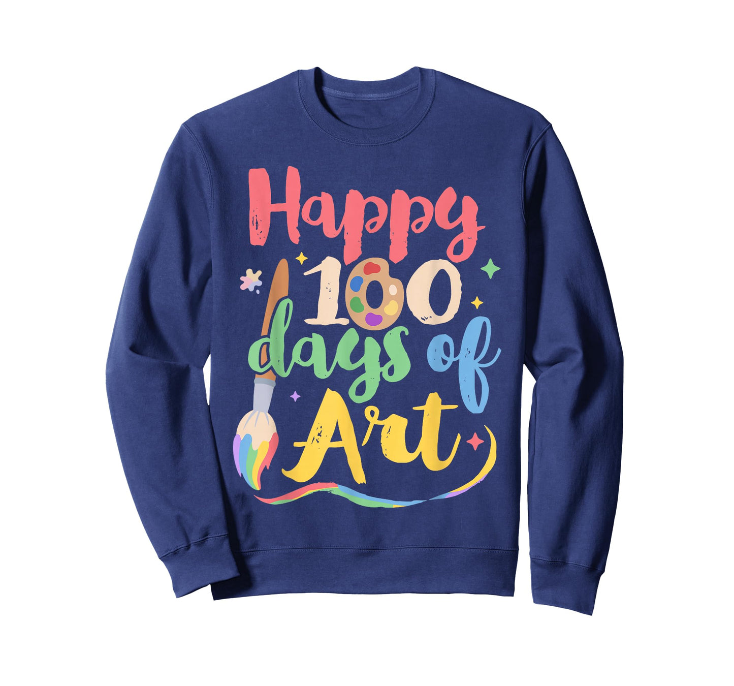 100 Days of School Art Teacher Art Lover 100th Day of Art T-Shirt