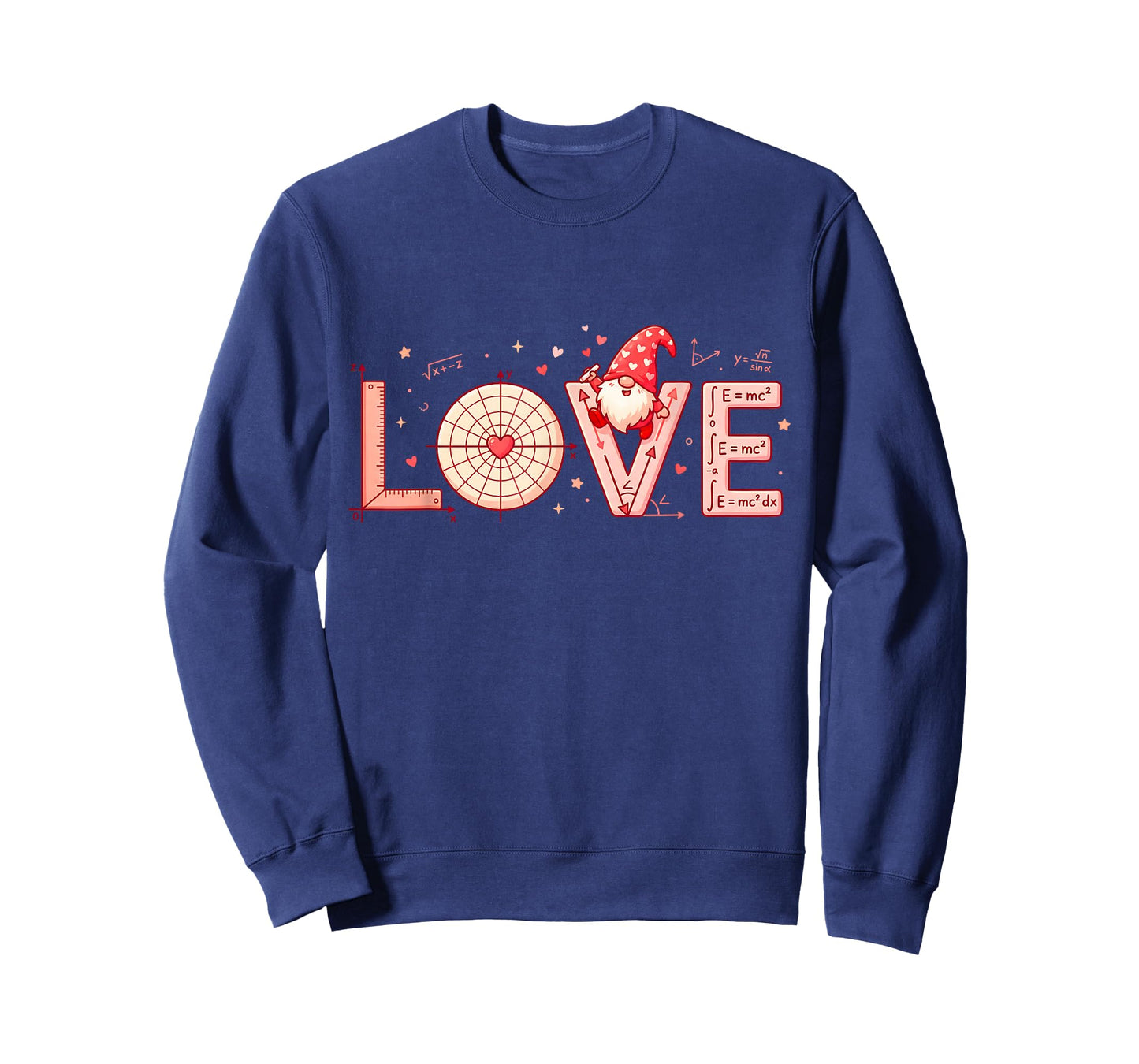 Math Love Gnome Valentine Shirt Cute Gnome Teacher Design T-Shirt