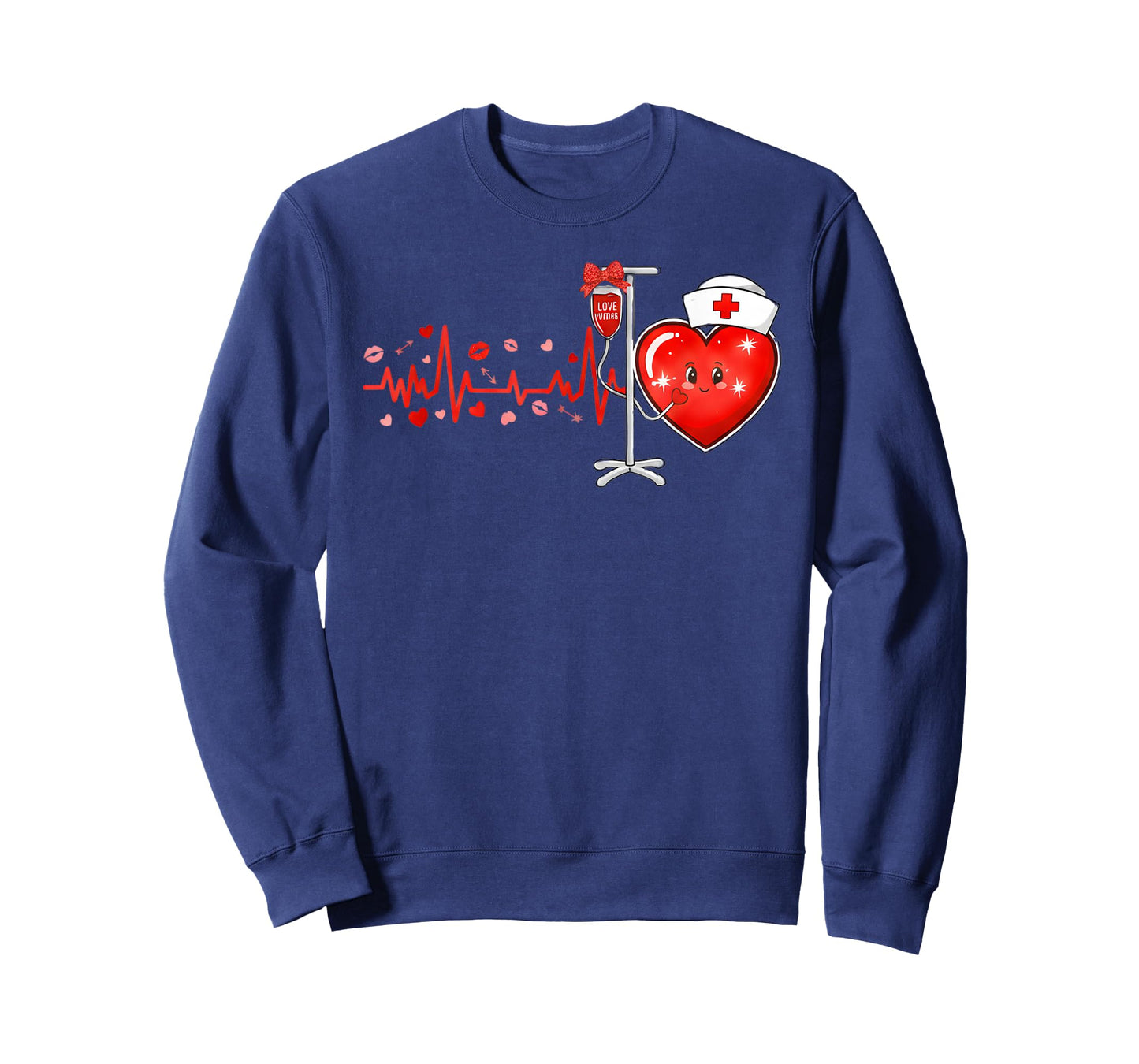 Stethoscope Heartbeat Nurse Valentines Day RN ER Nursing T-Shirt