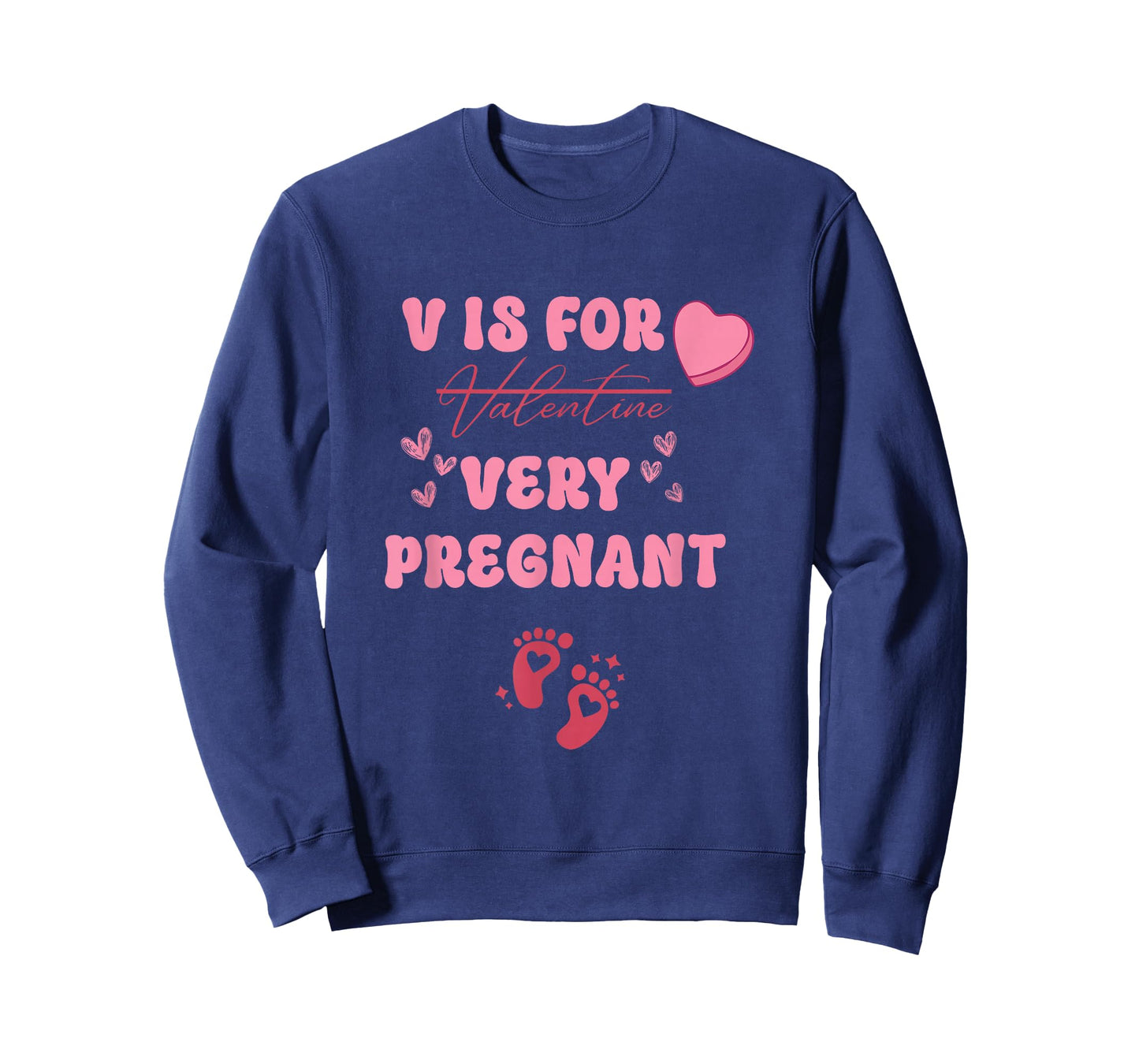 V is for Very Pregnant Valentines Day Pregnancy Announcement T-Shirt