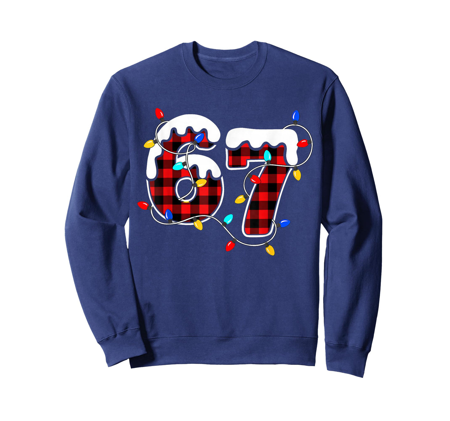 67 Christmas Red Plaid 6 7 Six Seven Boys Christmas Pajamas T-Shirt