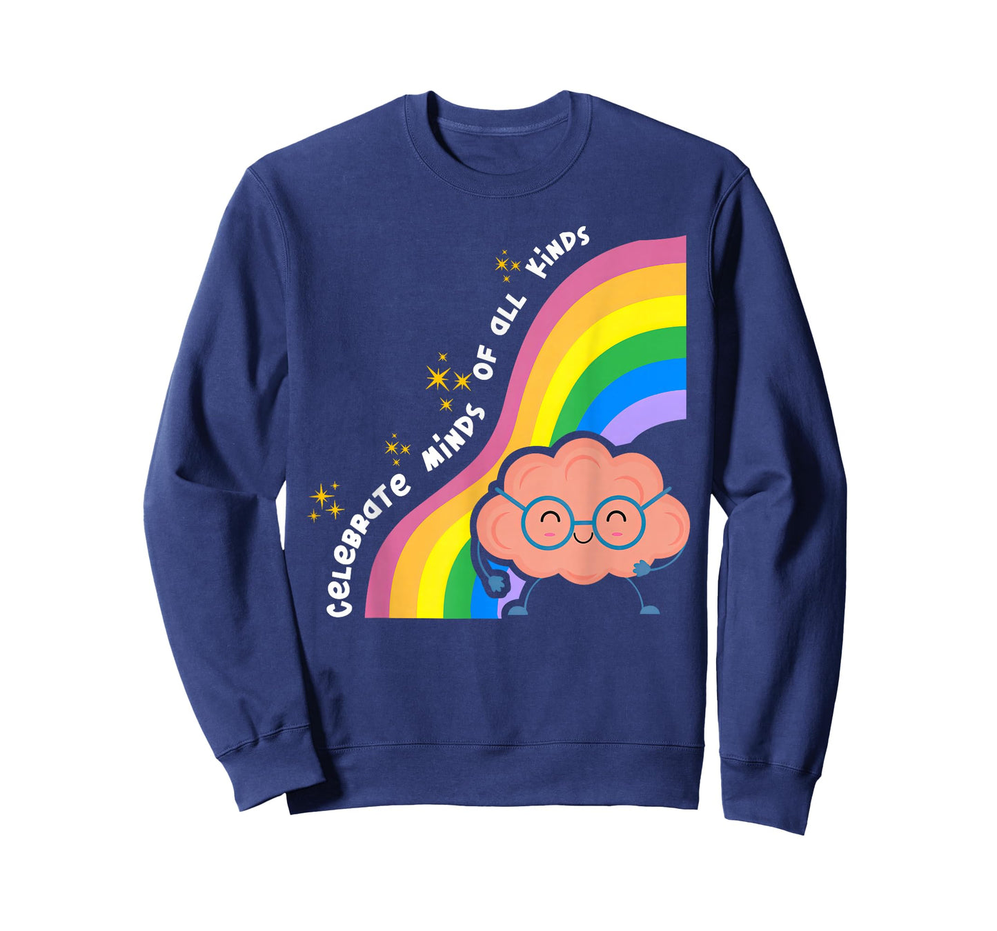 Celebrate Minds of All Kinds Rainbow Brain Neurodivergent T-Shirt