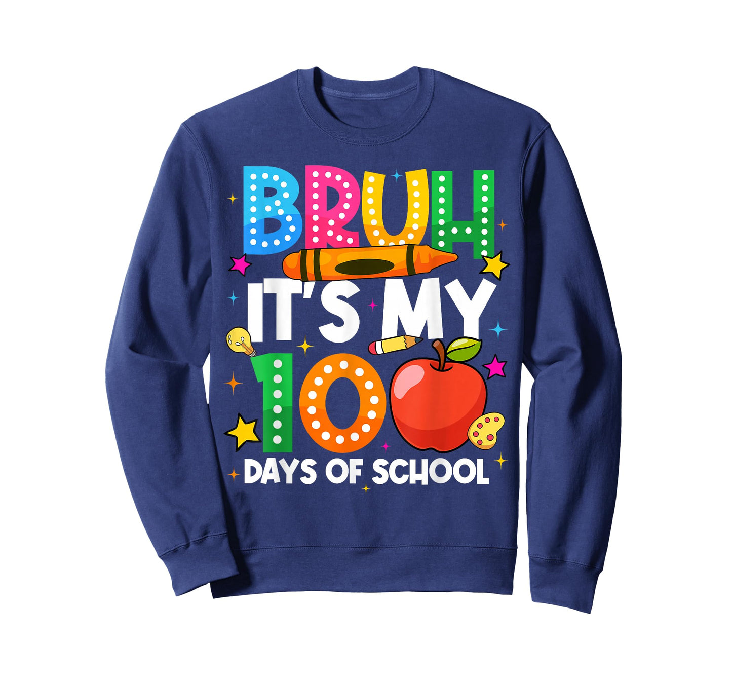 100 Days of School Bruh Its My 100 Days Funny Boys Kids T-Shirt