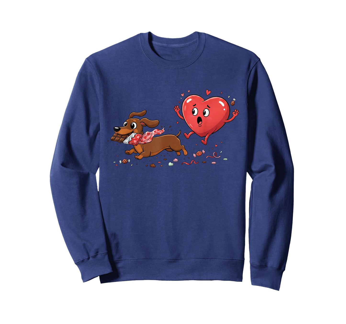 Dachshund Heart Chocolate Valentine Dog Womens Mens Kids T-Shirt
