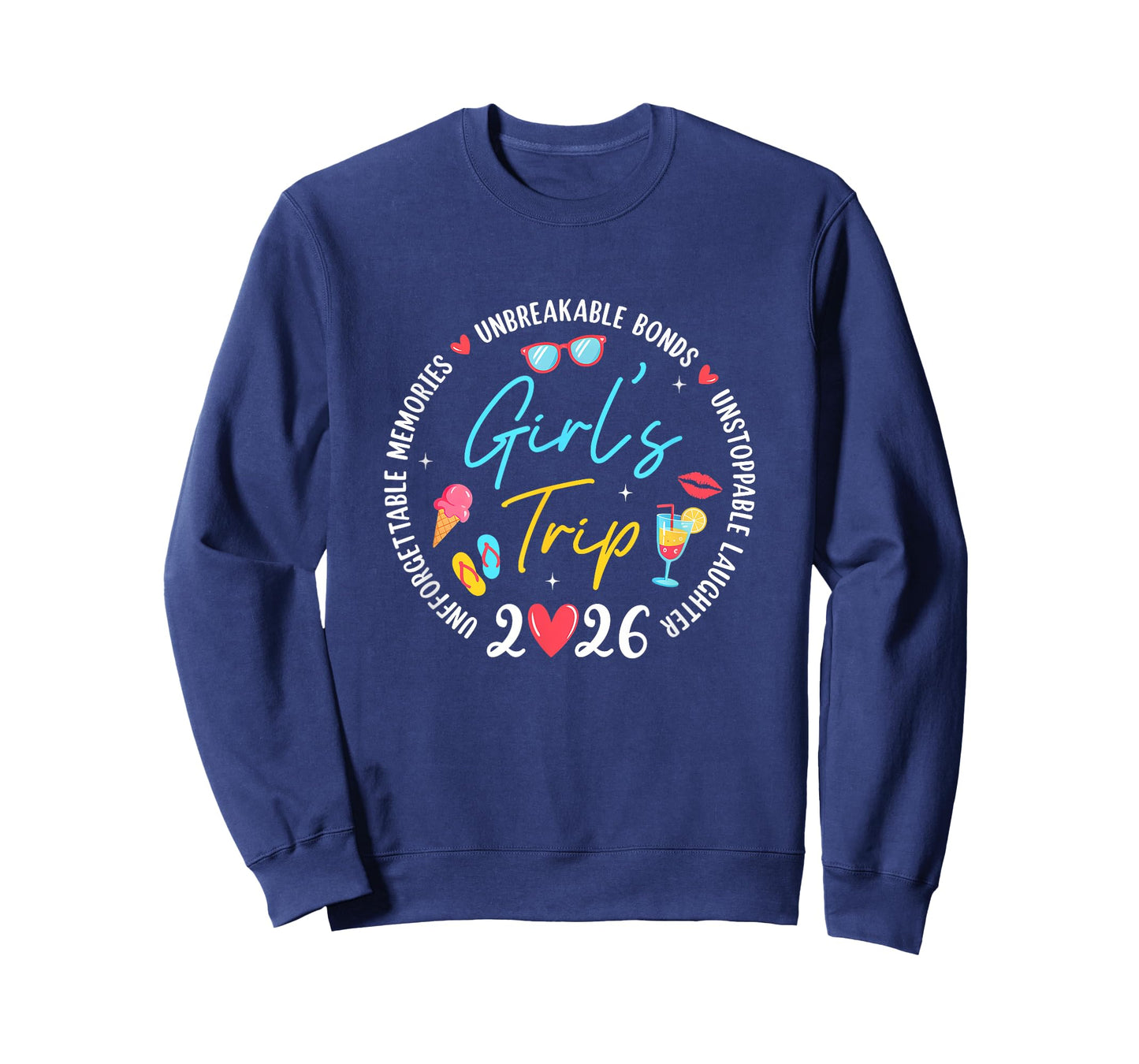 Girl's Trip 2026 Memories Girls Friends Trip Vacation Retro T-Shirt
